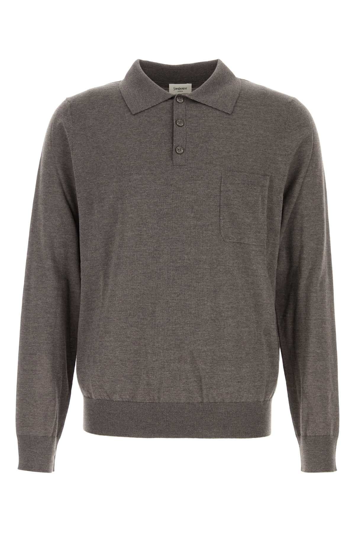 Saint Laurent Paris Grey Wool Polo Shirt Size US S / EU 44-46 / 1 - 1 Thumbnail