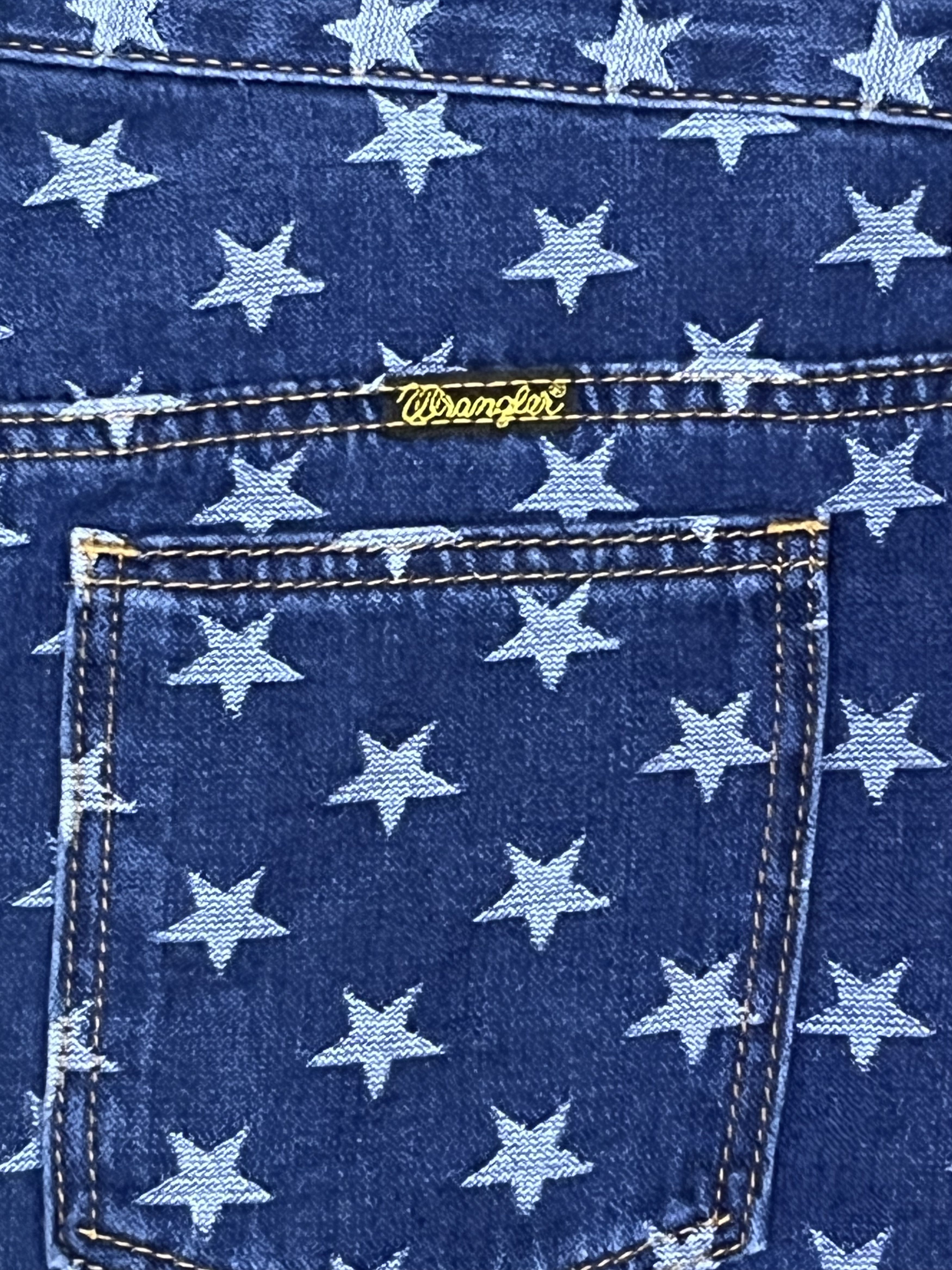 Vintage × Wrangler ✨Vtg WRANGLER All Over Star Mid Rise Flared Pants Size 26" / US 2 / IT 38 - 5 Thumbnail