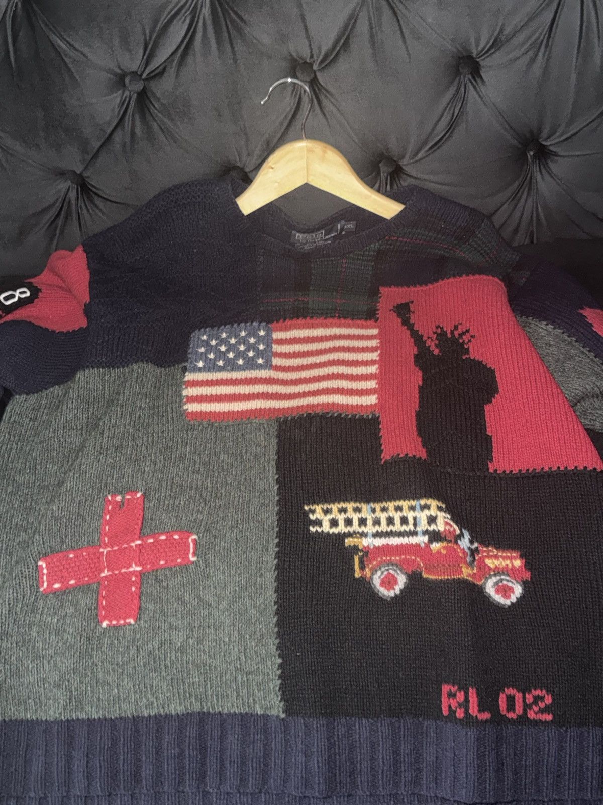 Polo Ralph Lauren Rage Vintage 2002 Polo Ralph Lauren 9/11 Tribute Sweater Size US XXL / EU 58 / 5 - 2 Thumbnail