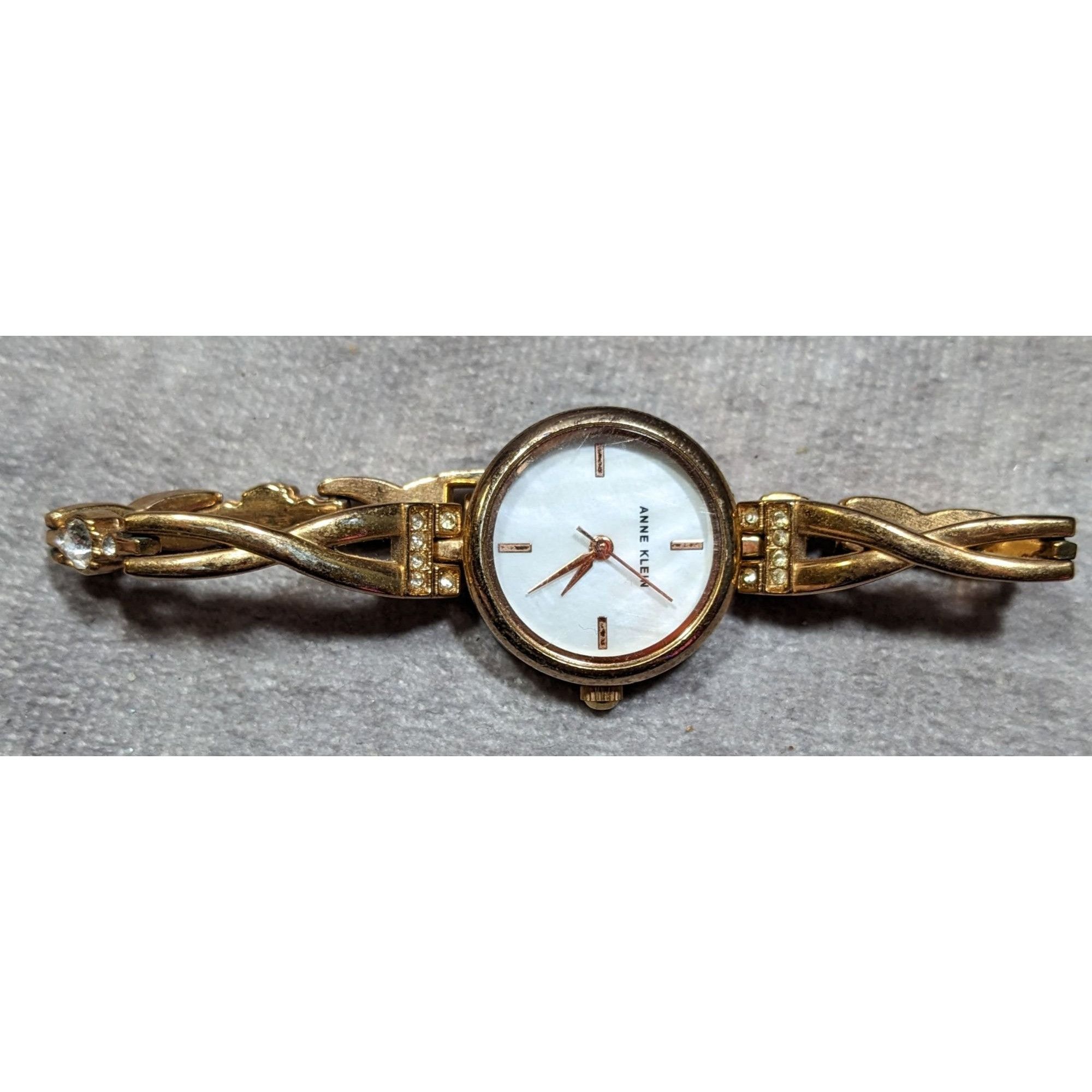 Anne Klein Anne Klein Gold Tone Watch With Rhinestones And Mother Of Pe Size ONE SIZE - 7 Thumbnail