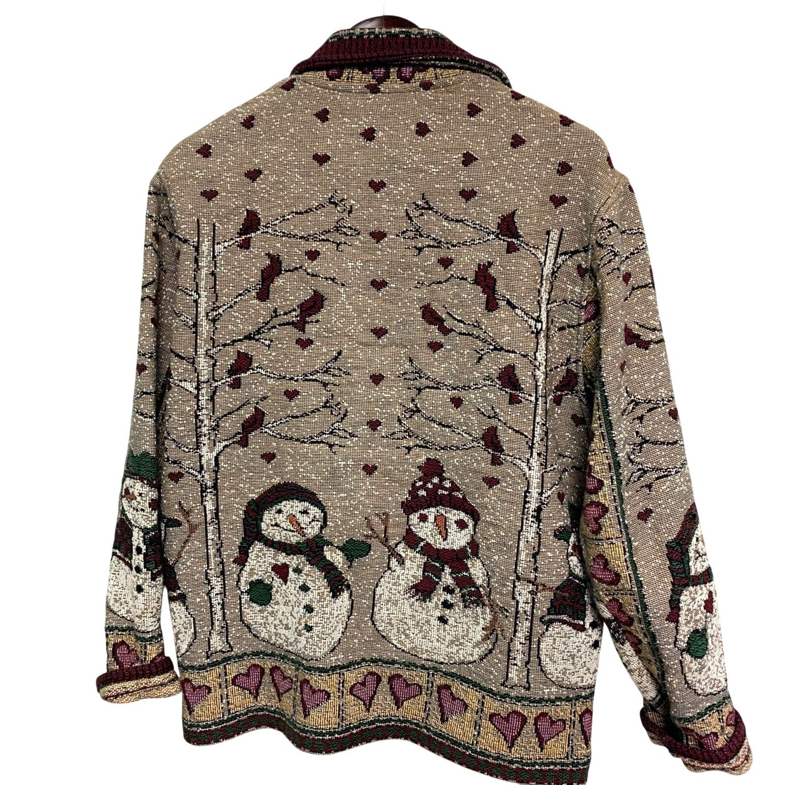 Vintage Painted Pony Vintage Women's Snowman Cardinal Tapestry Coat Size ONE SIZE - 2 Thumbnail