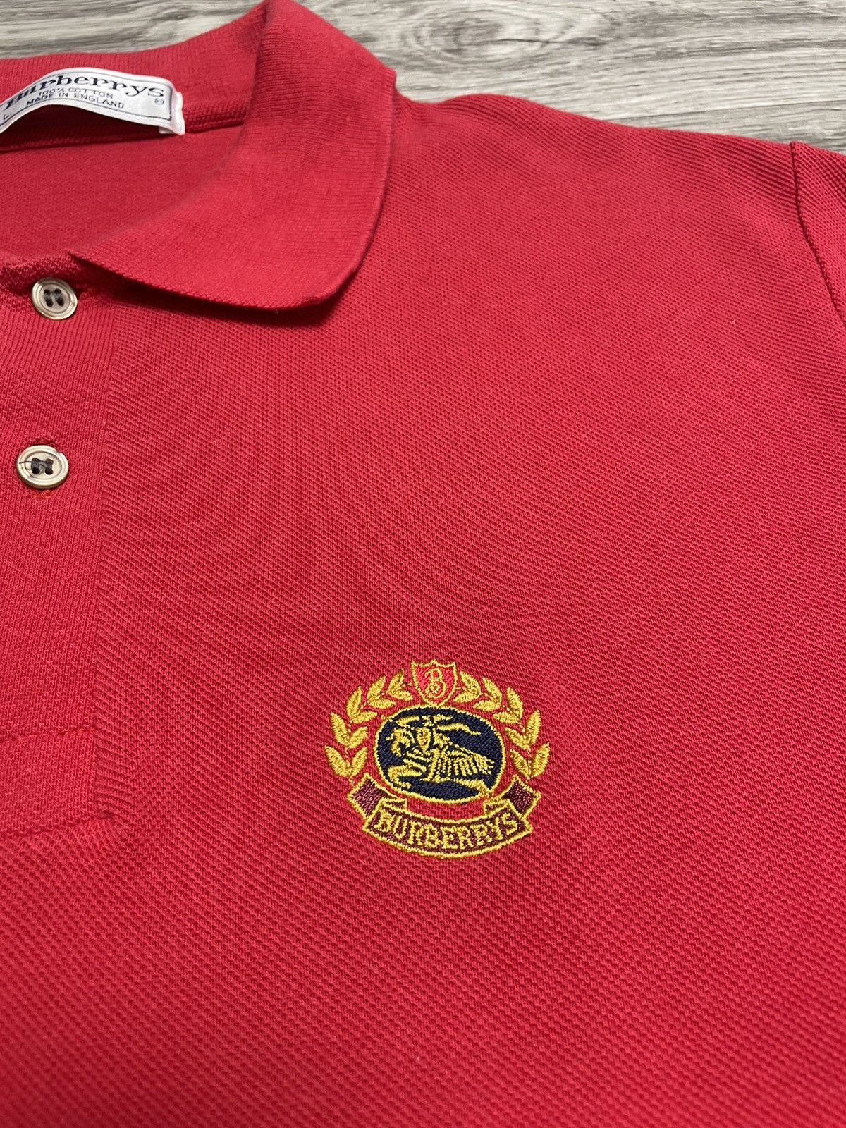 Burberry Vintage Burberrys Red Polo Shirt 90s Size US L / EU 52-54 / 3 - 4 Thumbnail