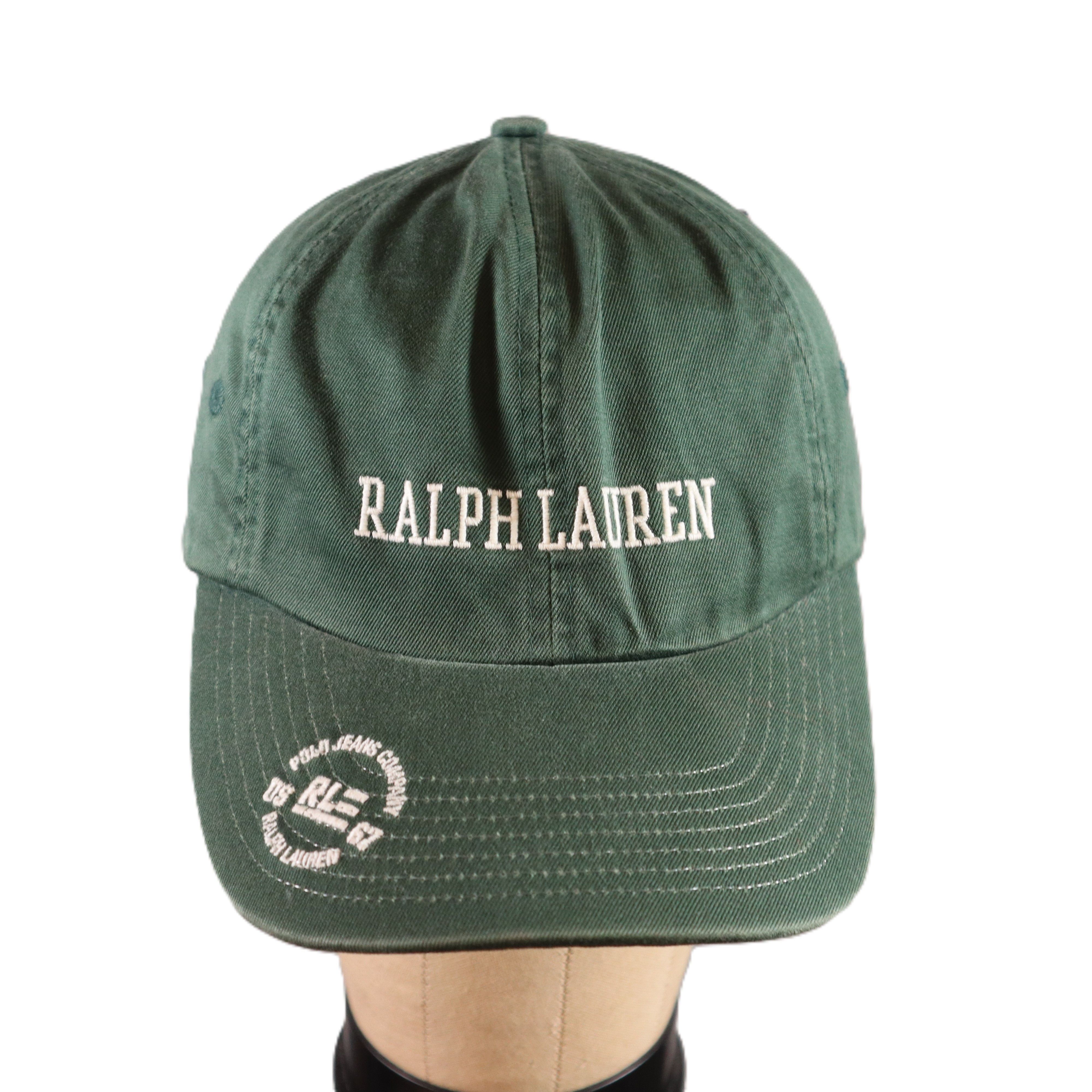 Vintage Polo Jeans Ralph Lauren Green RL-67 Strapback Hat