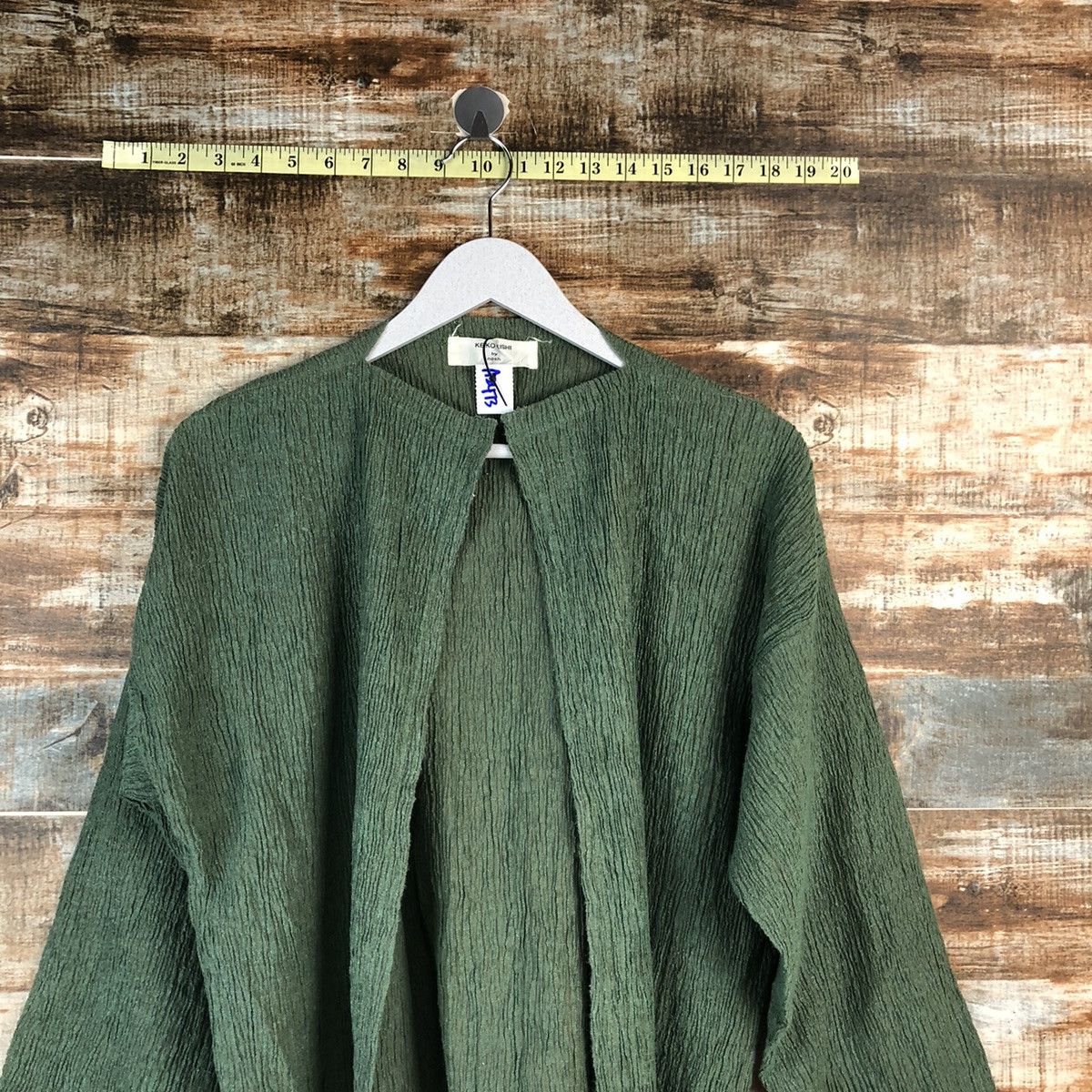 Japanese Brand Keiko Kishi by Nosh Green Cardigan Knitwear #A2473 Size US L / EU 52-54 / 3 - 2 Thumbnail