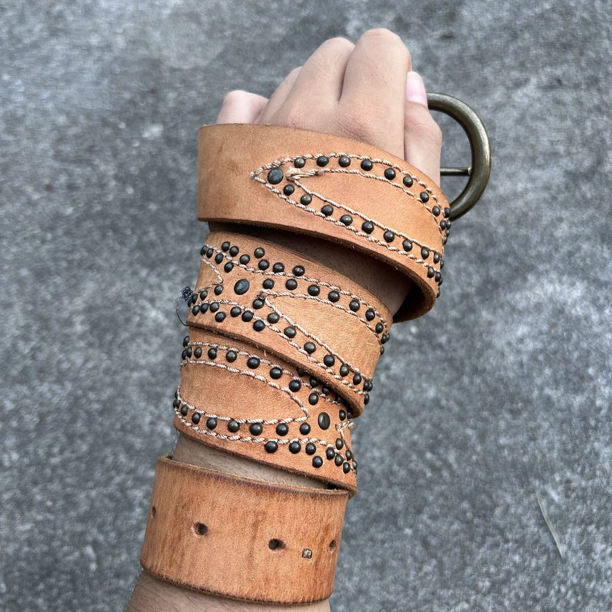 Vintage Vintage studded leather belt (Kapital Style) Size ONE SIZE - 5 Thumbnail