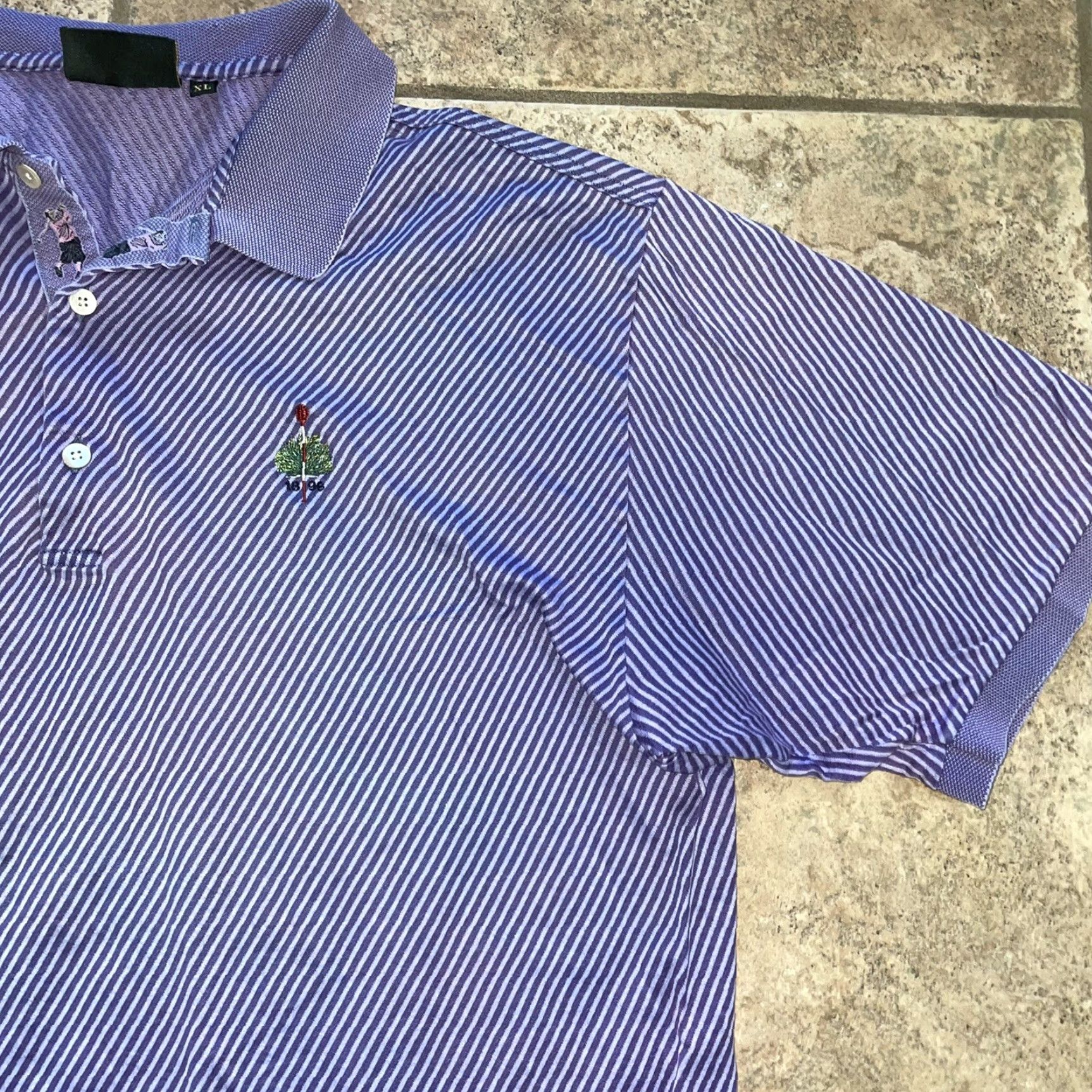 Vintage Bobby Jones Collection Polo Golf Shirt Mens XL Purple Short Sleeve Button-Down Collar Shirt Size US XL / EU 56 / 4 - 2 Thumbnail