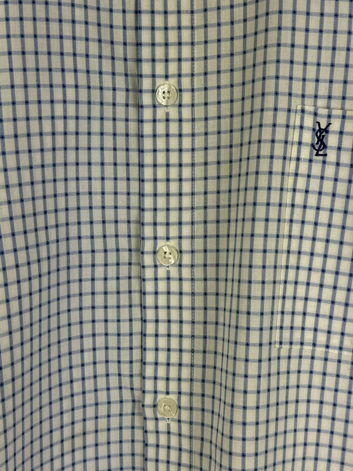 Yves Saint Laurent Vintage YSL Yves Saint Laurent S/S Plaid Button Up Shirt Size US XL / EU 56 / 4 - 7 Thumbnail