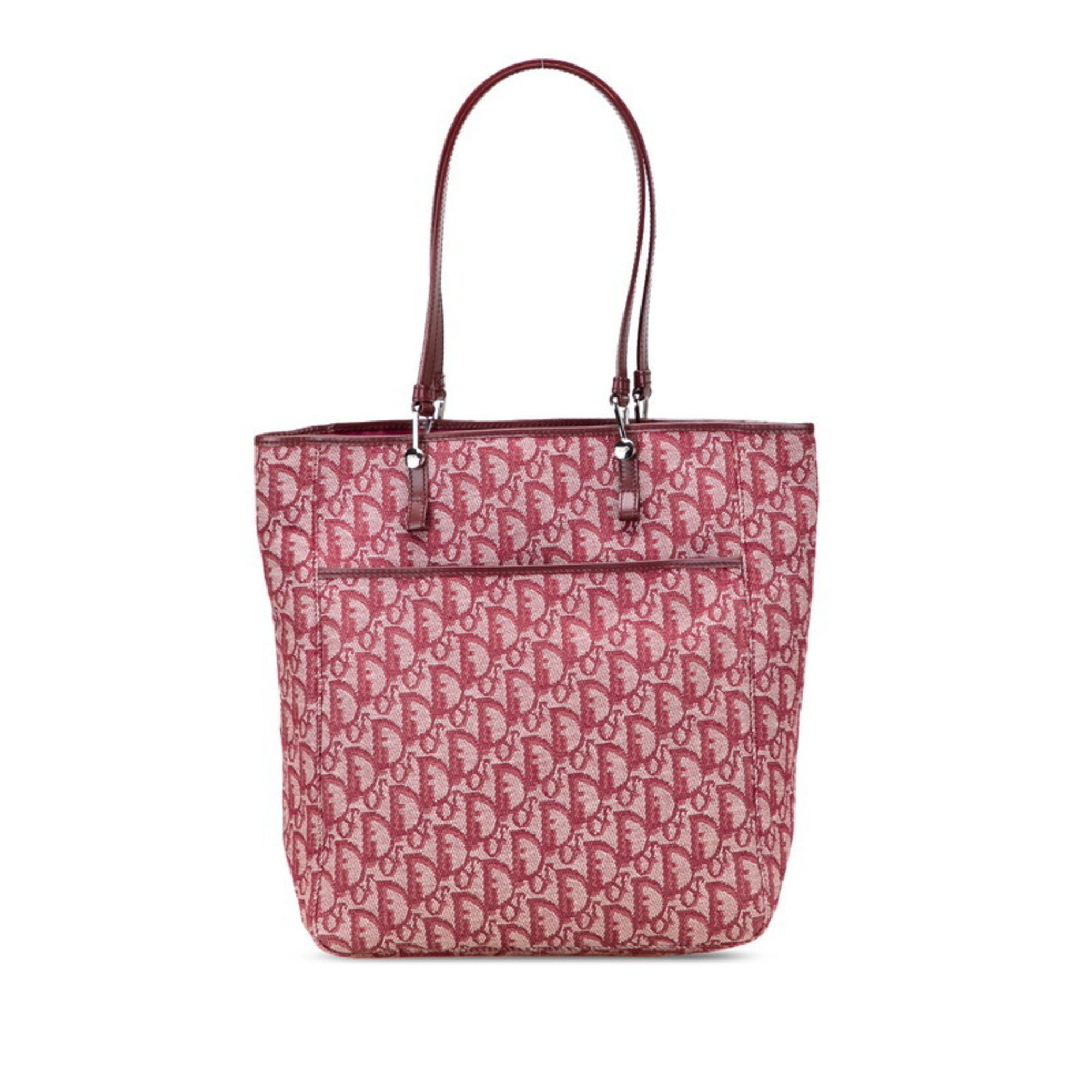 Dior Christian Dior Dior Trotter Tote Bag Shoulder Bordeaux Wine Red Canvas Leather Women's Size ONE SIZE - 1 Thumbnail
