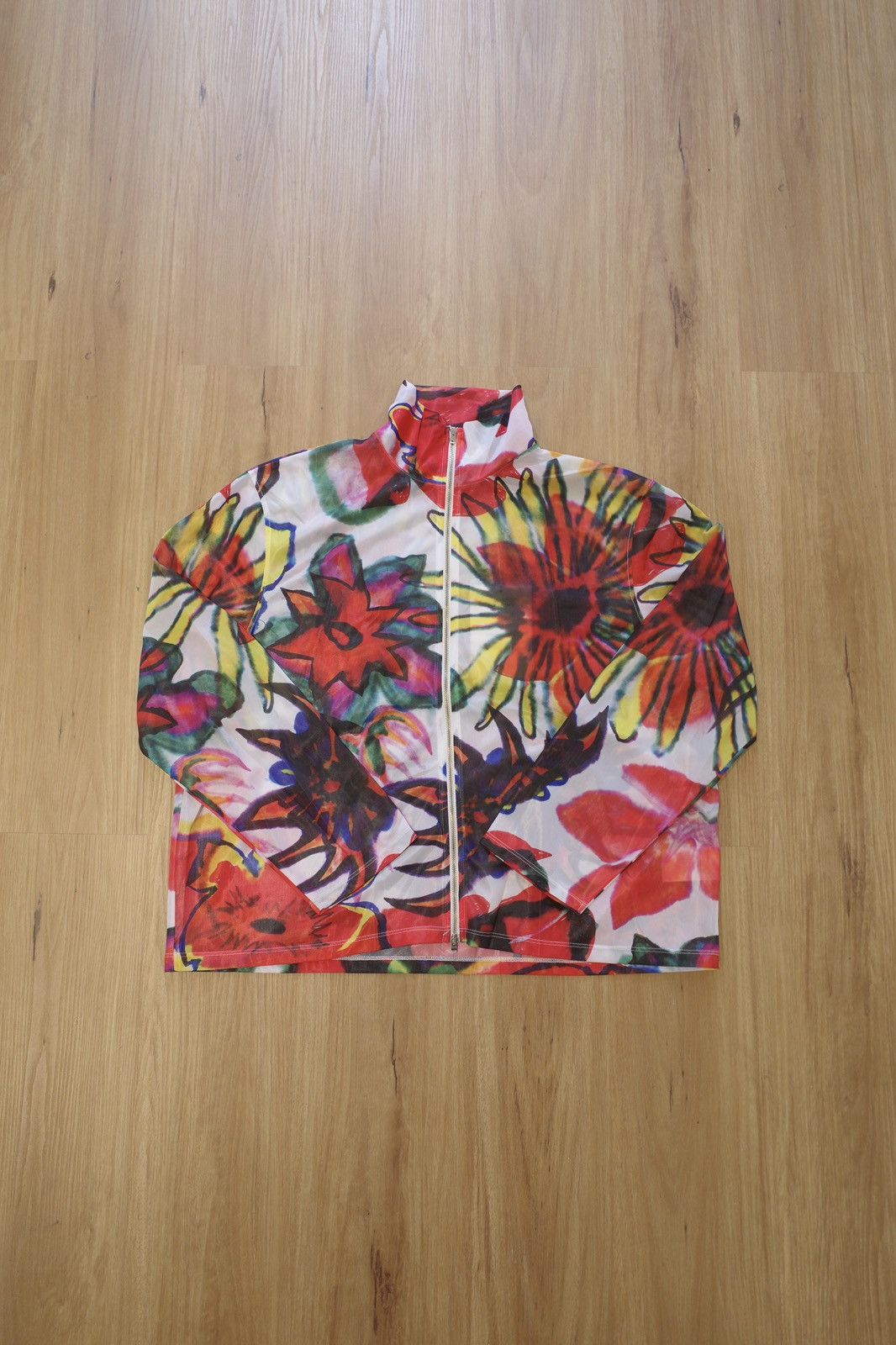 Our Legacy Shrunken Full Zip Polo (Melting Flower Print) Size US XL / EU 56 / 4 - 1 Preview