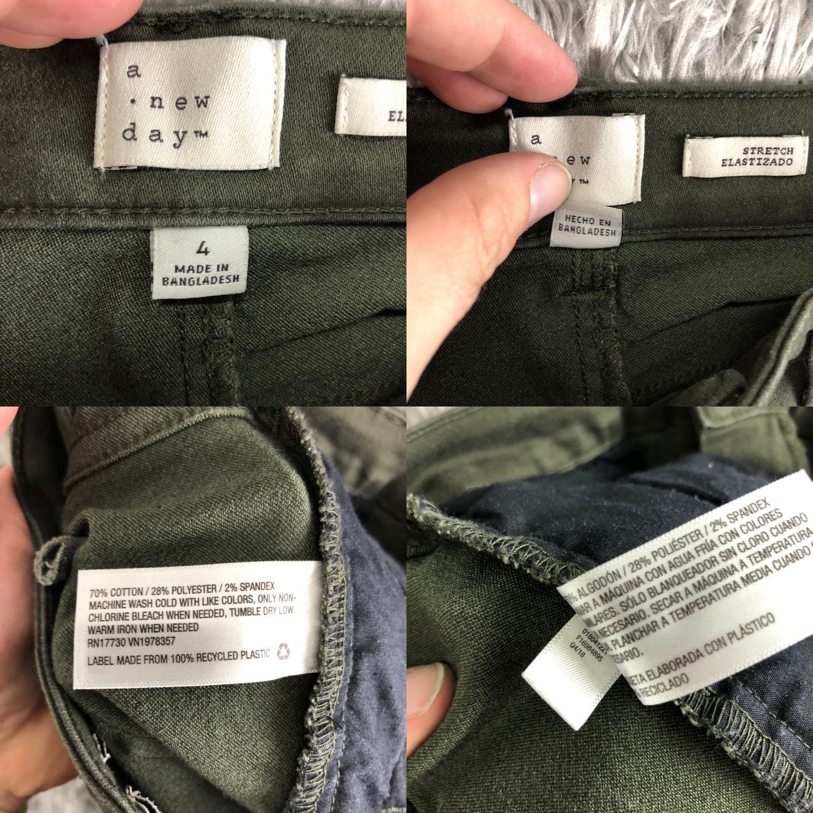 Vintage A New Day Womens Size 4 Mid Rise Green Skinny Pants Casual Modern Wash Vintage No Size 27" / US 4 / IT 40 - 8 Thumbnail