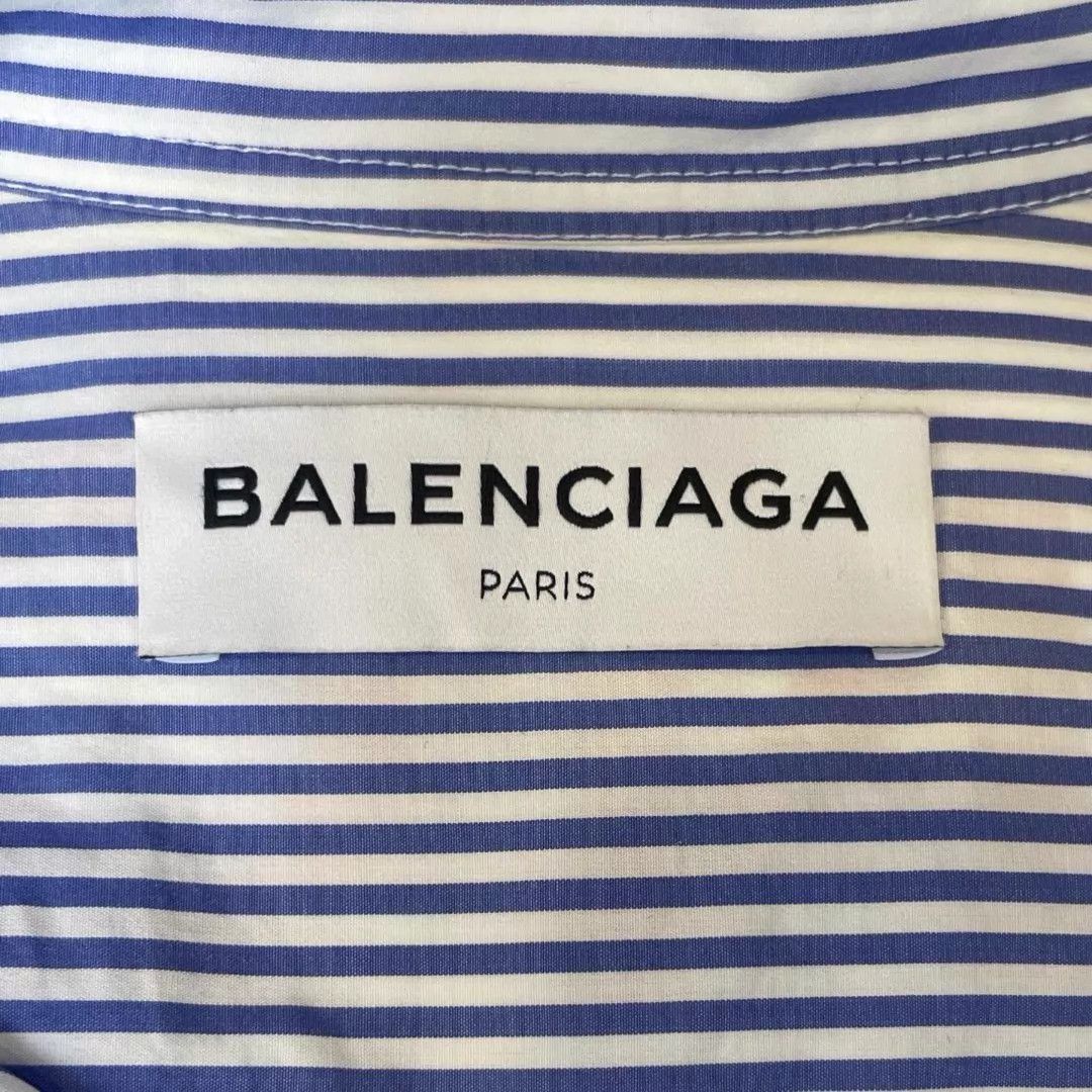 Balenciaga Balenciaga blue stripe shirt irregular hem artsy casual Size XS / US 0-2 / IT 36-38 - 5 Thumbnail