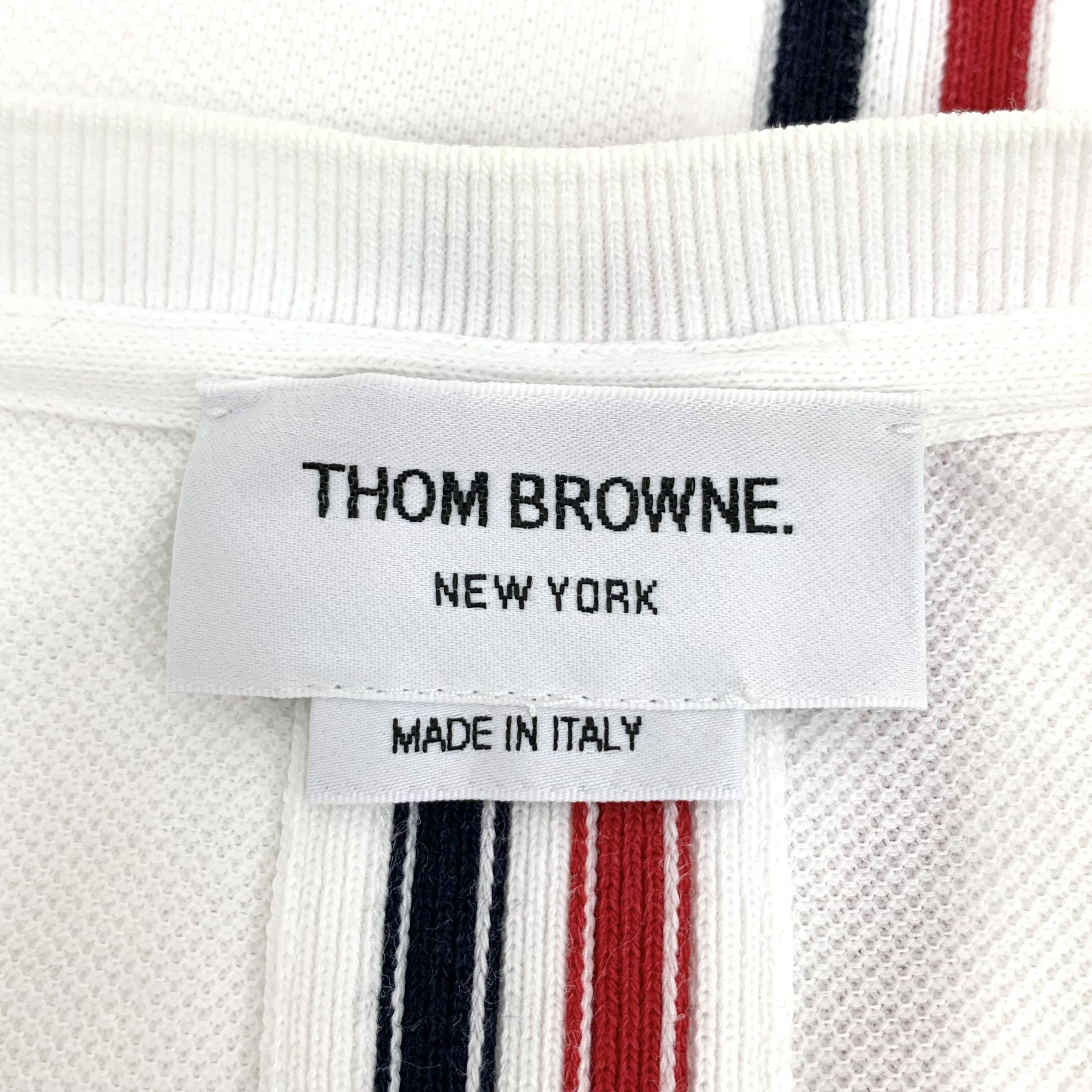 Thom Browne Thom Browne Back Stripe Cotton T-Shirt White (2) Size US M / EU 48-50 / 2 - 6 Thumbnail