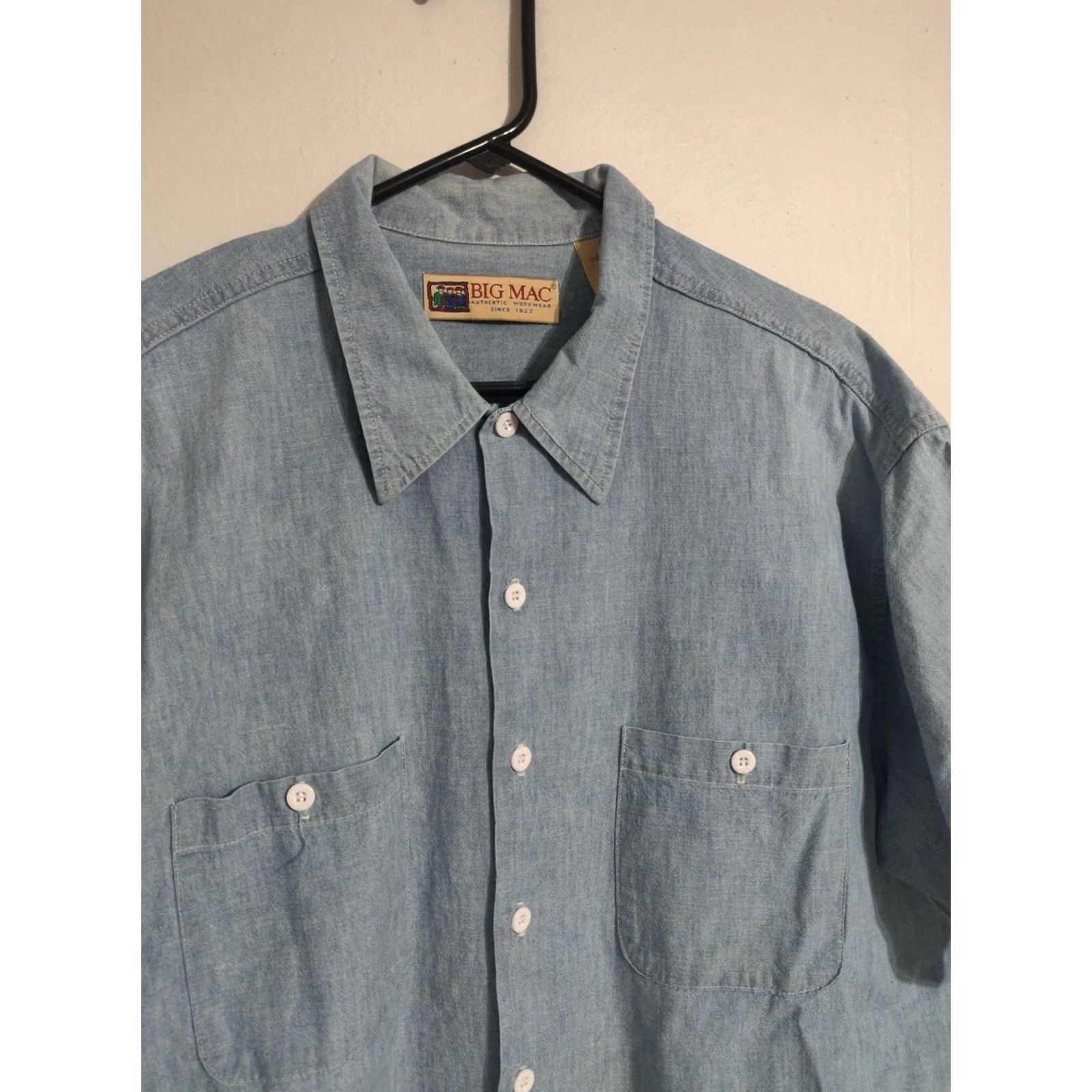 Vintage VINTAGE Big Mac Authentic Workwear Denim Shirt - Men's 2XLT Size US XXL / EU 58 / 5 - 2 Thumbnail