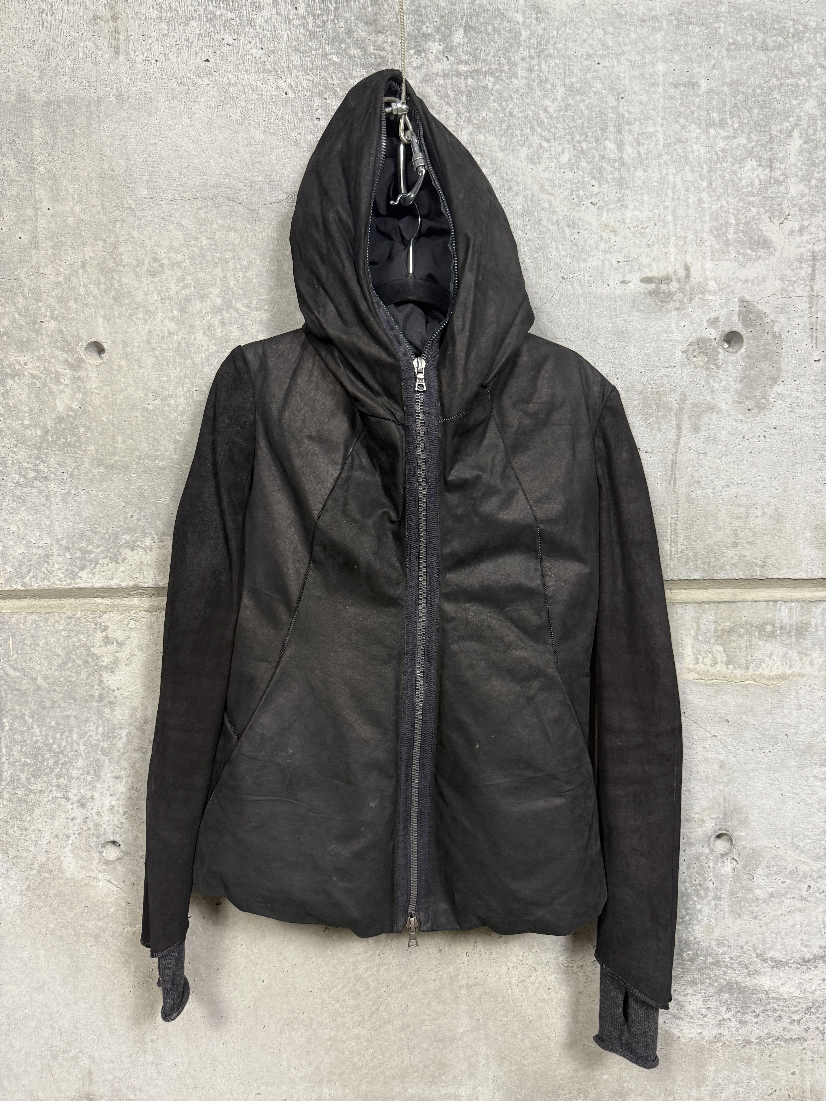 Isaac Sellam Experience Isaac Sellam Experience Hooded Down Leather Jacket Size XS / US 0-2 / IT 36-38 - 1 Thumbnail