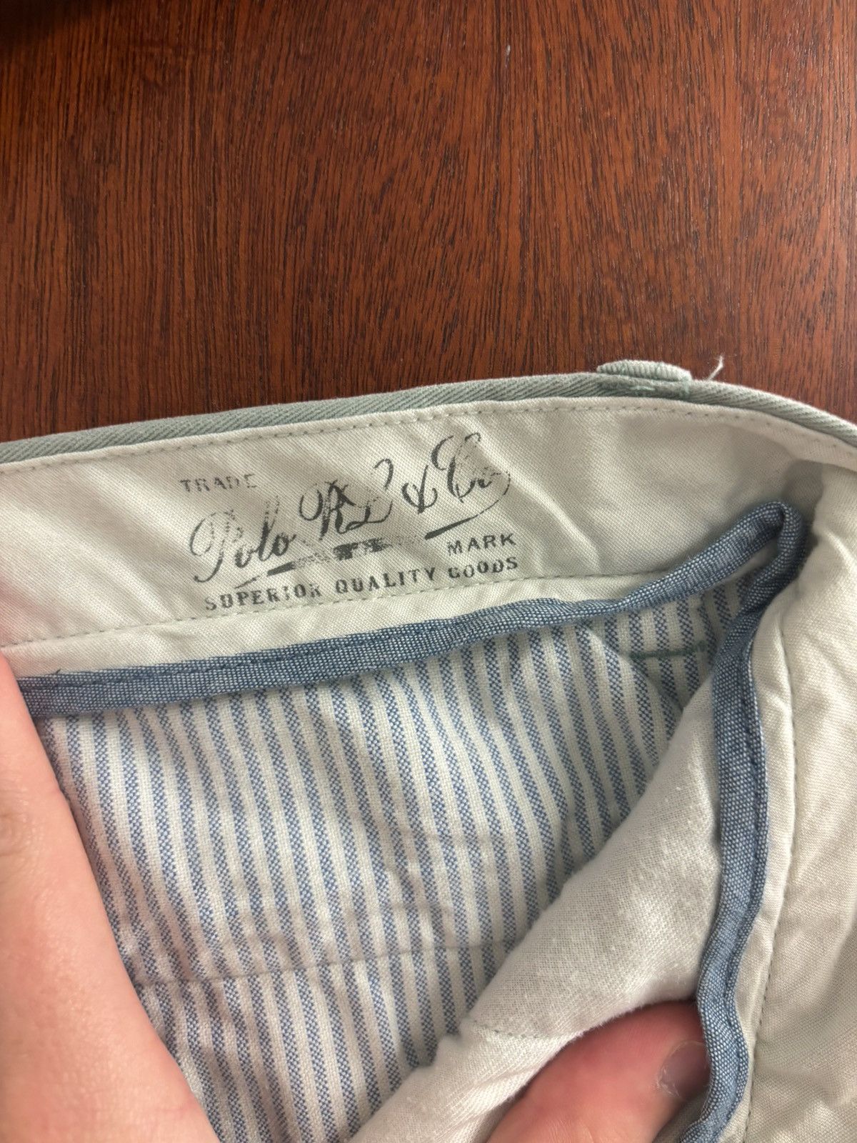 Polo Ralph Lauren Faded 100% cotton trousers light pale mint pistachio green Size US 32 / EU 48 - 5 Thumbnail