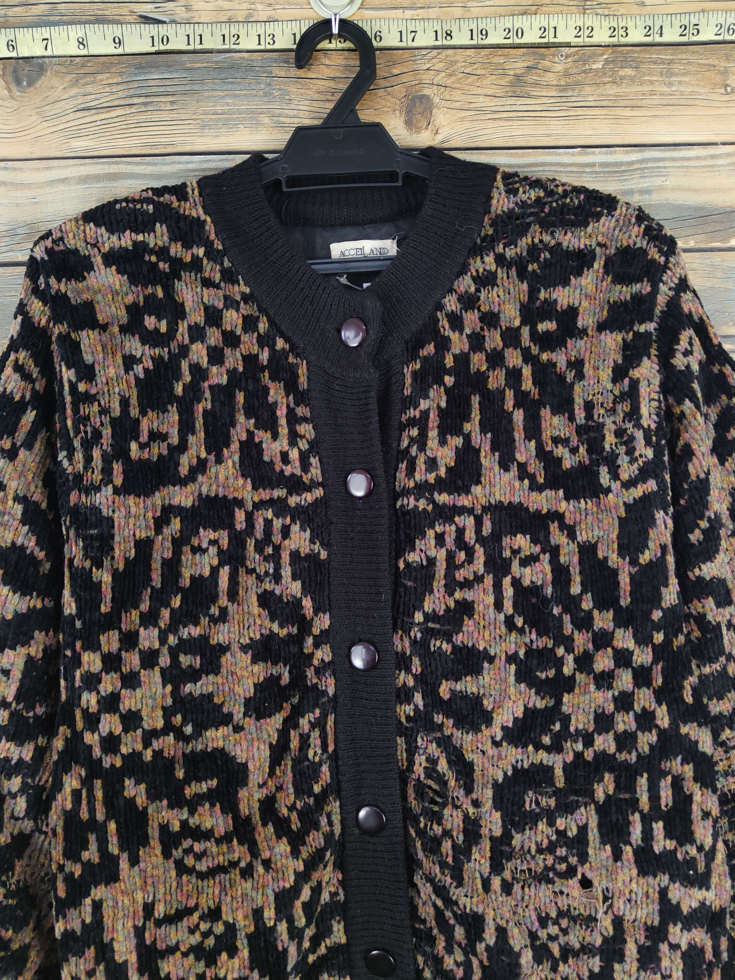 Japanese Brand × Vintage Acceilando Black Brown Knitwear Sweaters #W2165 Size M / US 6-8 / IT 42-44 - 2 Thumbnail