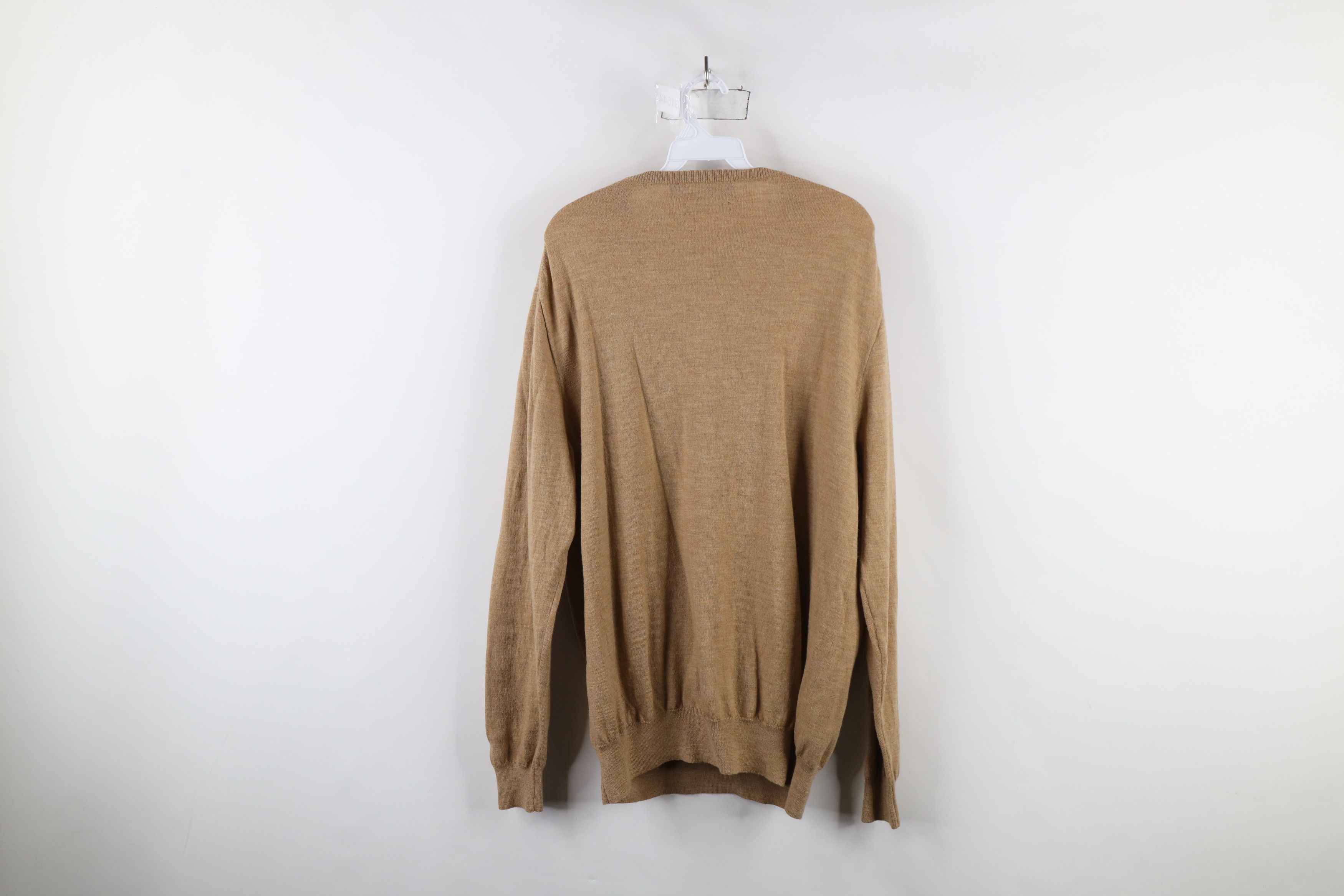 Ralph Lauren × Vintage Vintage 90s Ralph Lauren Wool V-Neck Sweater Heather Brown Size US XL / EU 56 / 4 - 9 Thumbnail
