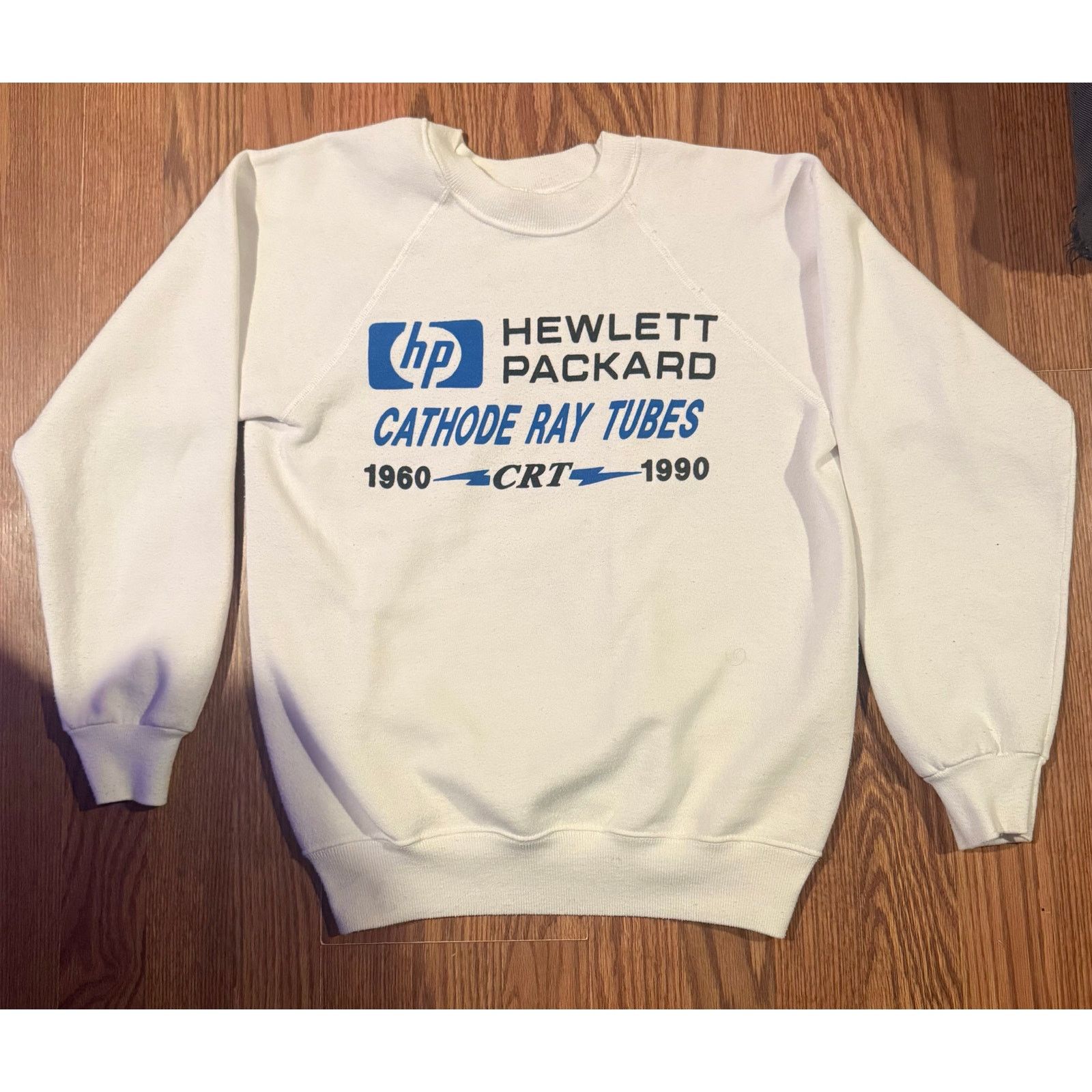 Hanes White 1990 HP Tech CRT Monitors Sweater Size US M / EU 48-50 / 2 - 1 Thumbnail