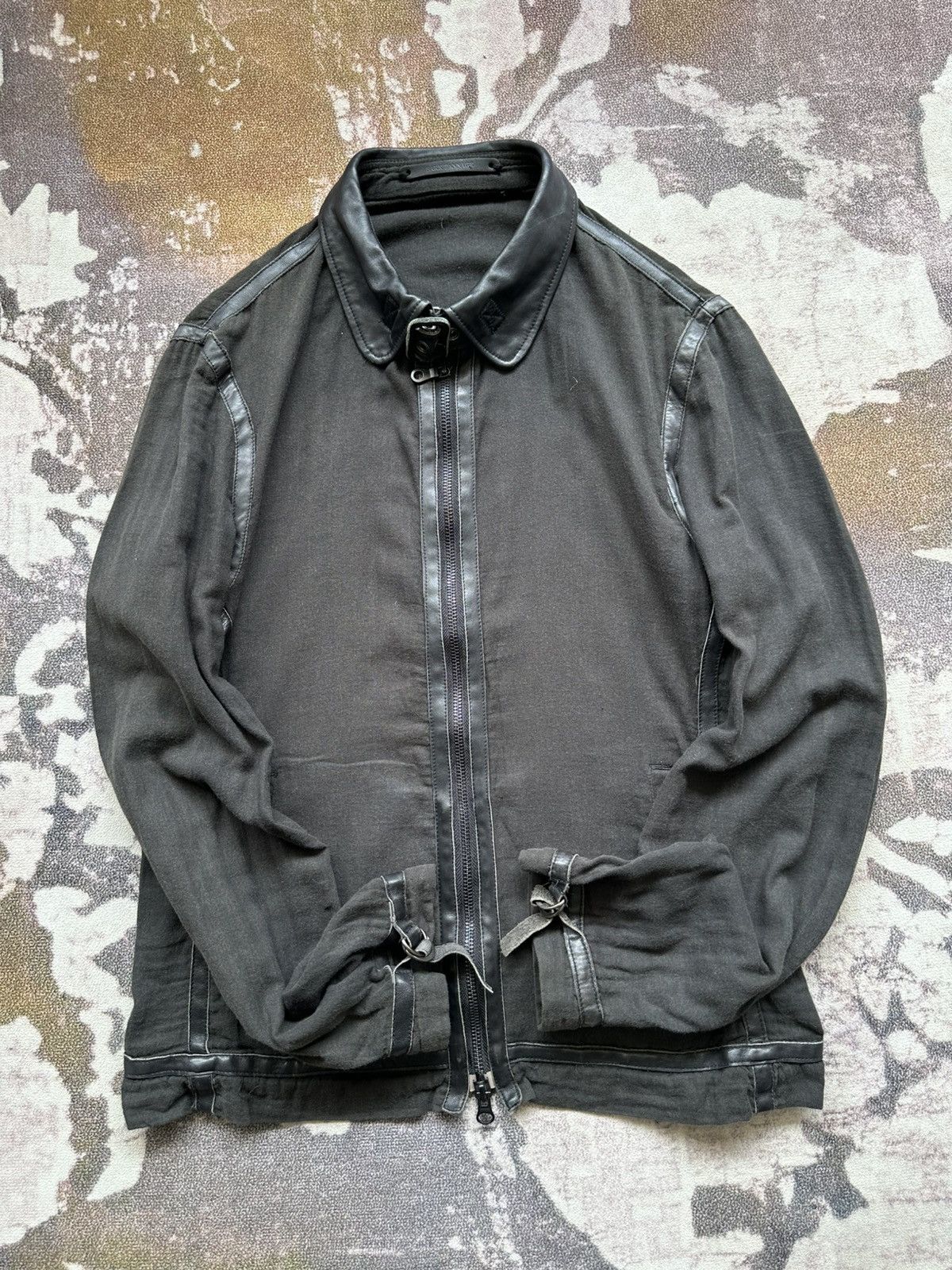 Japanese Brand 00's Bark Tannage linen leathers light jacket Size US M / EU 48-50 / 2 - 3 Thumbnail