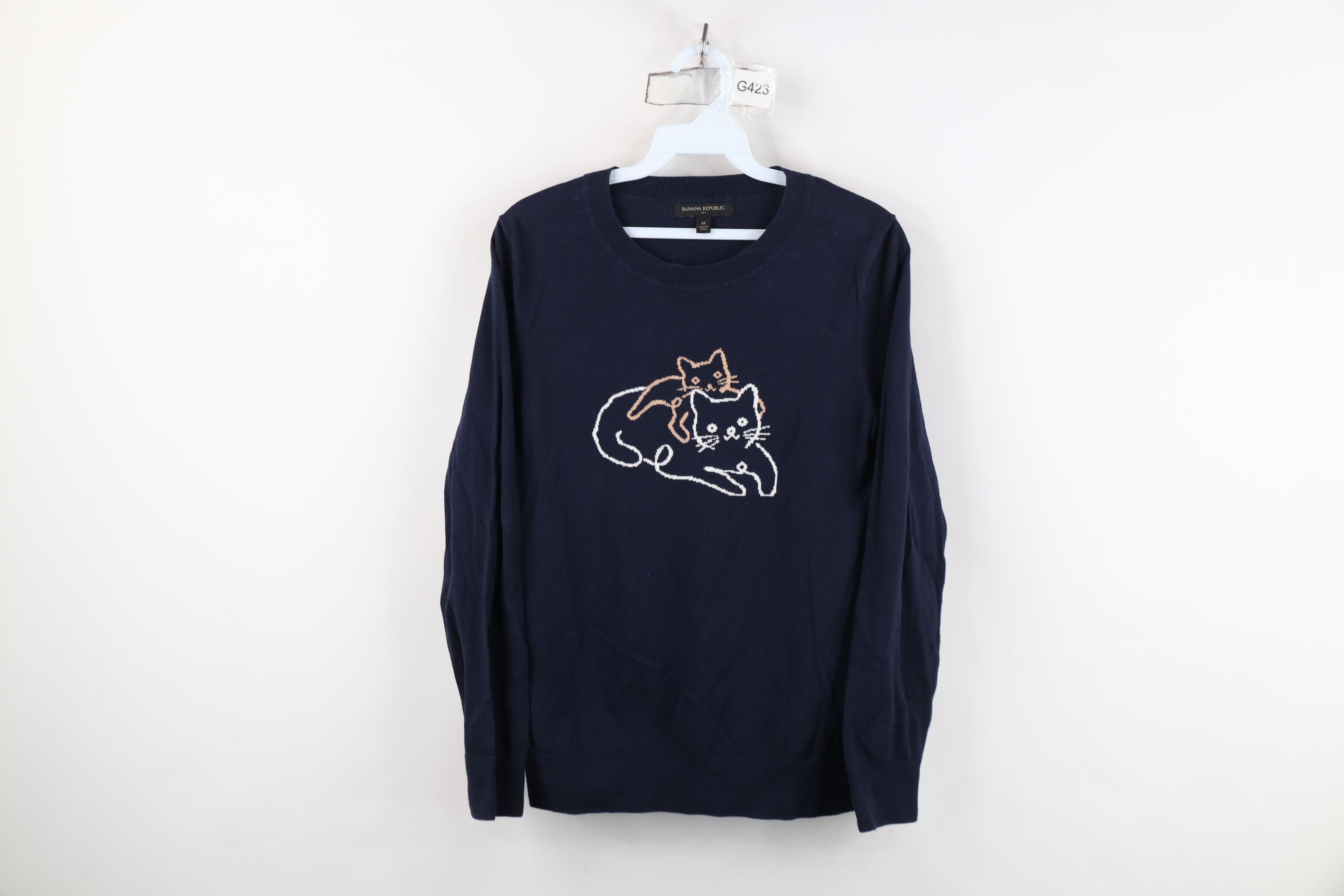 Banana Republic Banana Republic Cat Kitten Knit Lightweight Sweater Blue Size M / US 6-8 / IT 42-44 - 1 Thumbnail