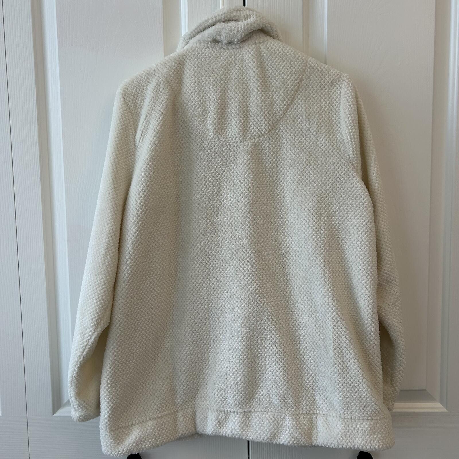 Other Muk Luks Women’s L Cream Textured Fleece Jacket Size L / US 10 / IT 46 - 2 Thumbnail