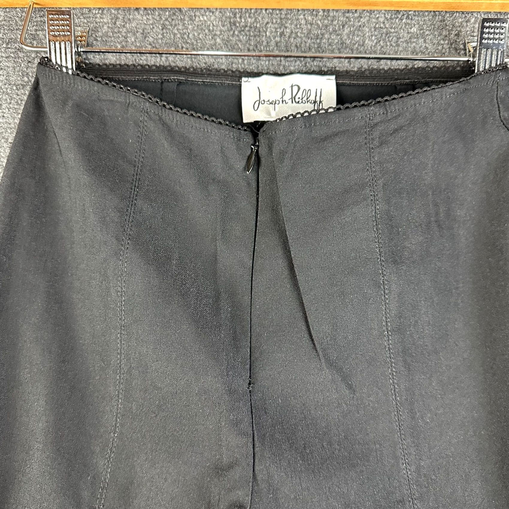 Joseph Ribkoff Joseph Ribkoff Pants Womens 2 Black Stretch Flat Front Straight Ankle Split Hem Pants Size 26" / US 2 / IT 38 - 3 Thumbnail