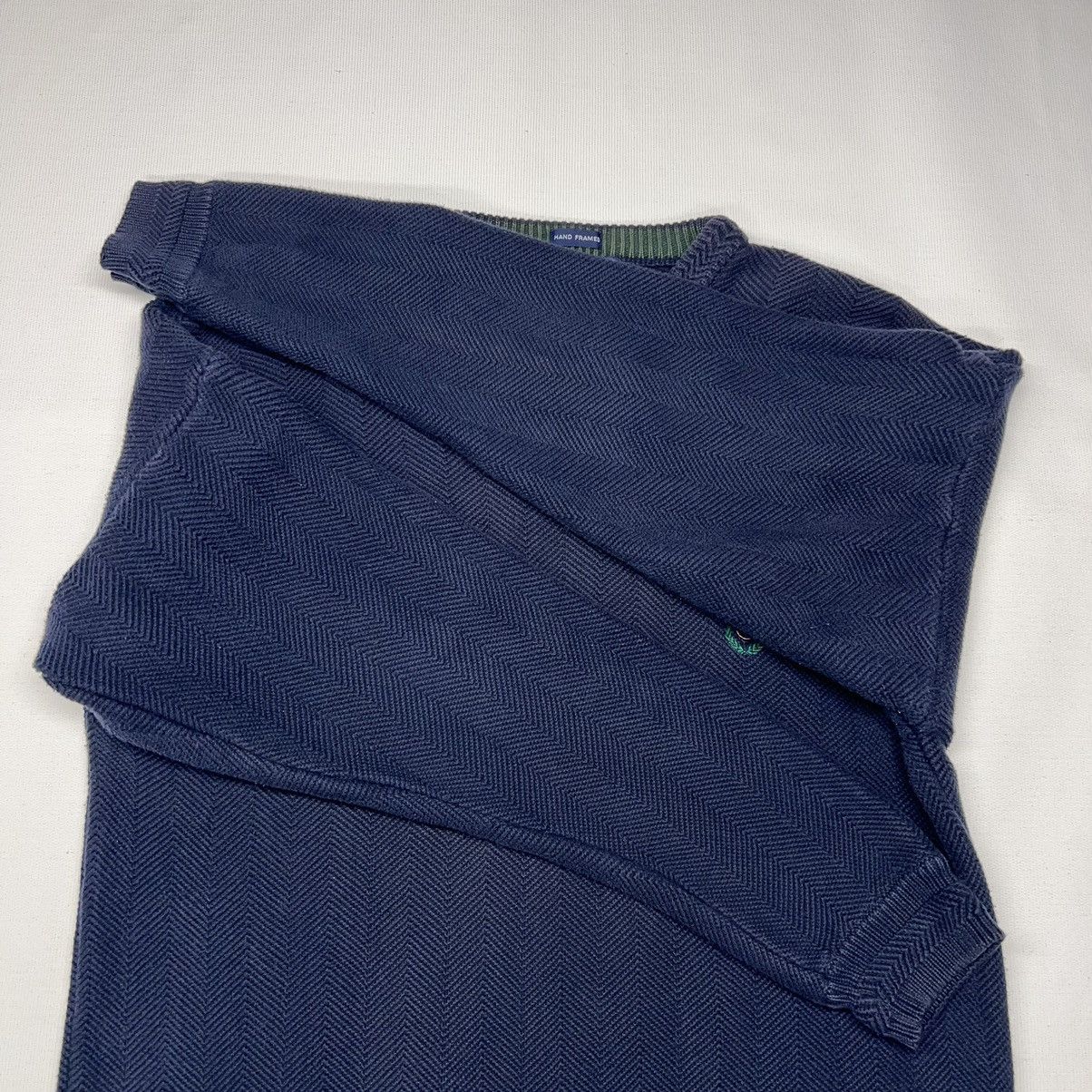 Chaps Ralph Lauren × Ralph Lauren × Vintage VTG Chaps Ralph Lauren Sweater Navy Blue Hand Framed Knit Size US XL / EU 56 / 4 - 7 Thumbnail