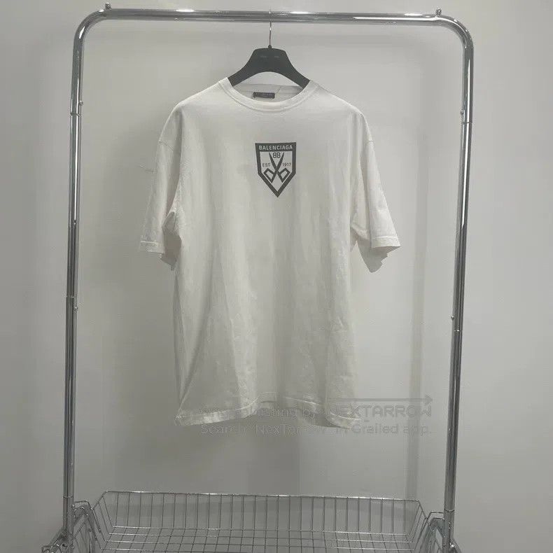 Balenciaga Balenciaga Chest Scissors White Logo Short Sleeve Size US S / EU 44-46 / 1 - 1 Thumbnail