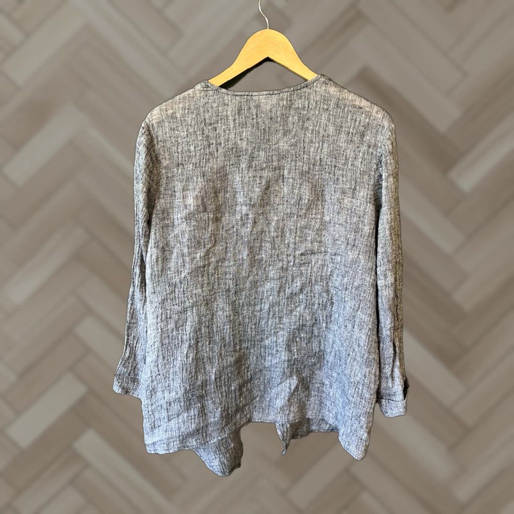 J. Jill Pure Jill Cardigan Sweater Womens Blue Linen Lightweight Open Front Size M Size M / US 6-8 / IT 42-44 - 1 Thumbnail
