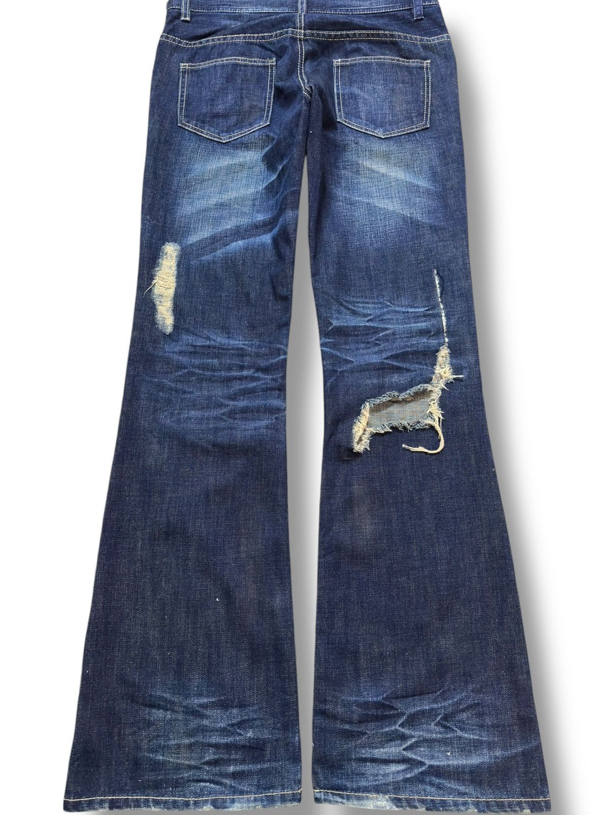 Tornado Mart Vintage Seil Flare Paint Splatter Grunge Denim Size US 31 - 6 Thumbnail