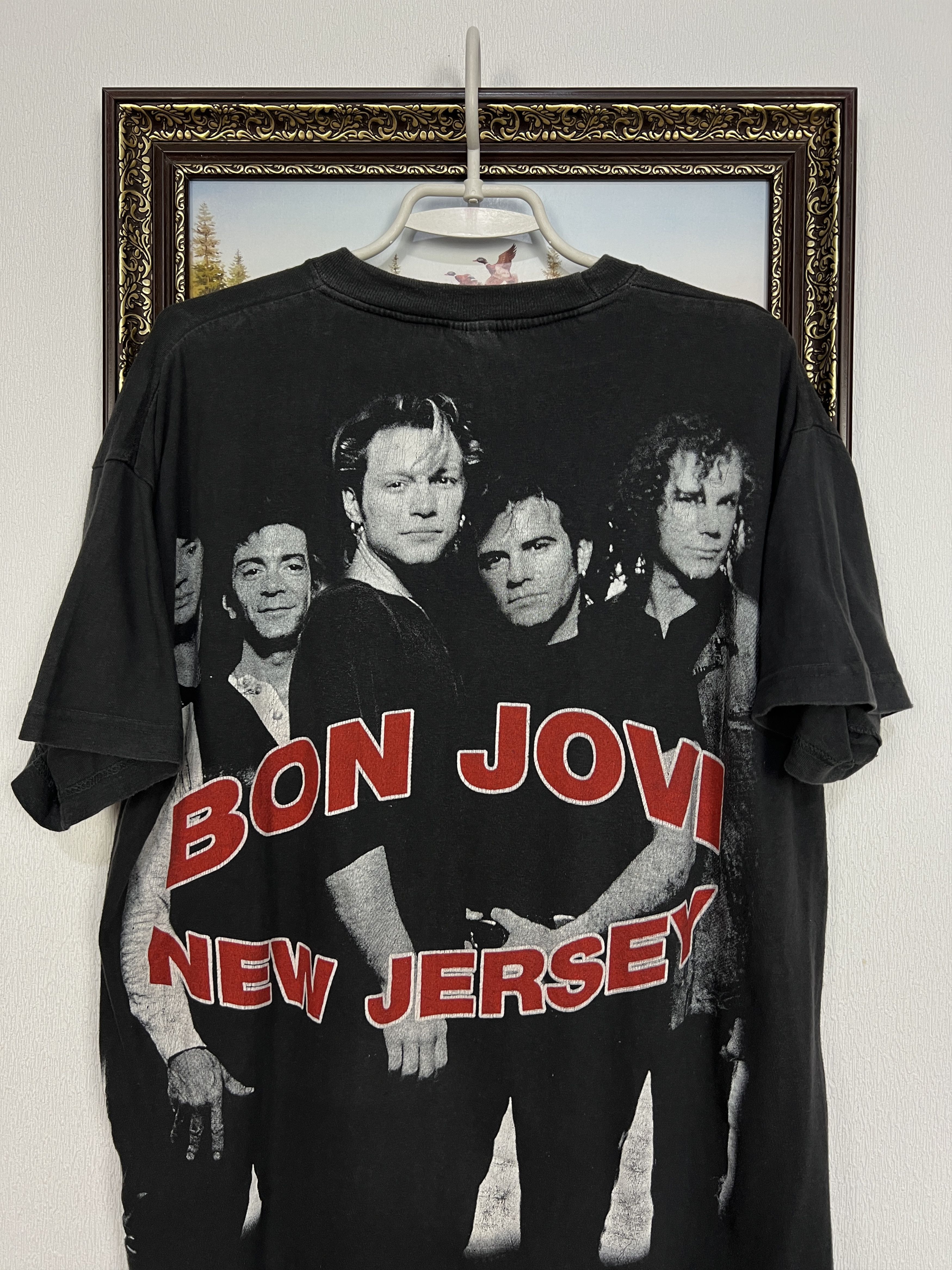 Vintage Bon Jovi New Jersey Over Print Band Tee Shirt Rare Hype Size US L / EU 52-54 / 3 - 8 Thumbnail