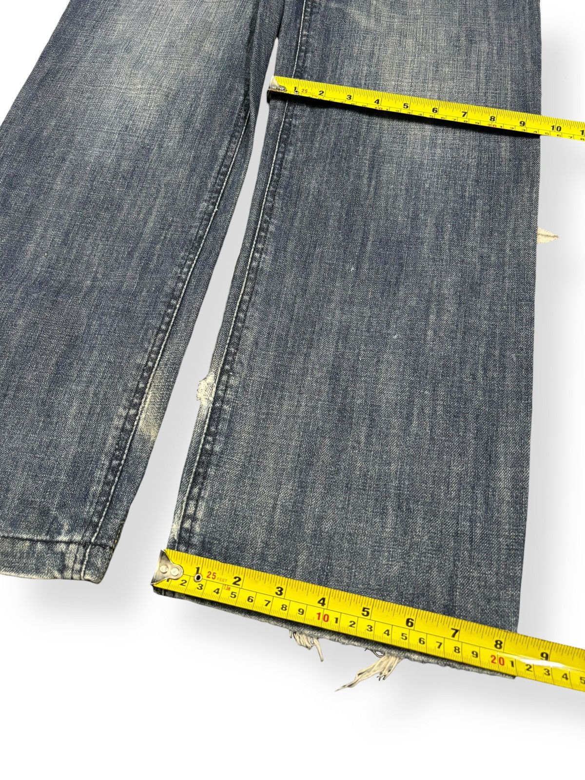 Beauty Beast Vintage Japanese Brand Clawmark Faded Loose Fit Ripped Jeans Size US 32 / EU 48 - 14 Thumbnail