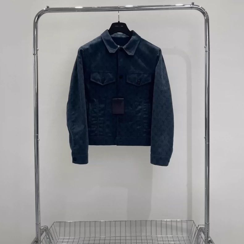 Louis Vuitton louis vuitton Blue denim jacket with full logo jacket 2501 Size US S / EU 44-46 / 1 - 1 Thumbnail