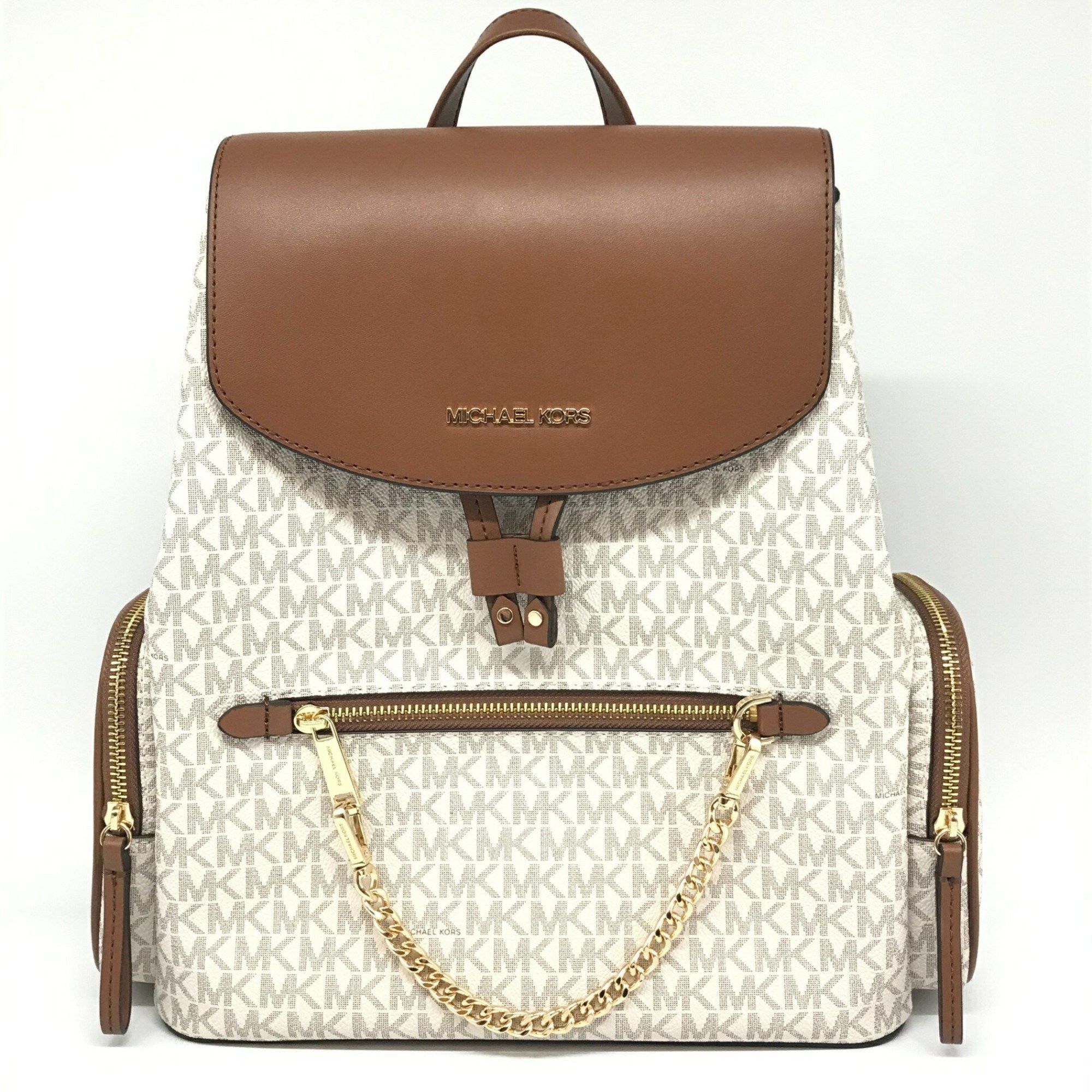 Michael Kors Michael Kors Chain Backpack Brown x Ivory JET SET ITEM 35T1GTTB3B MICHAEL KORS Size ONE SIZE - 1 Thumbnail