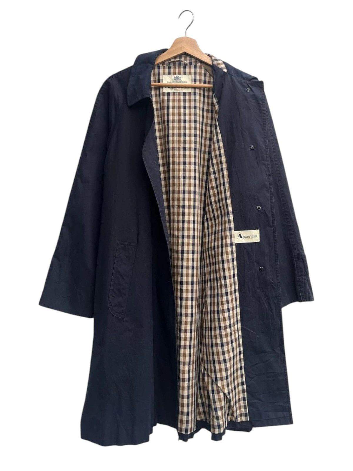 Aquascutum Vintage Aquascutum of London Navy Made in England Long Coat Size S / US 4 / IT 40 - 1 Thumbnail