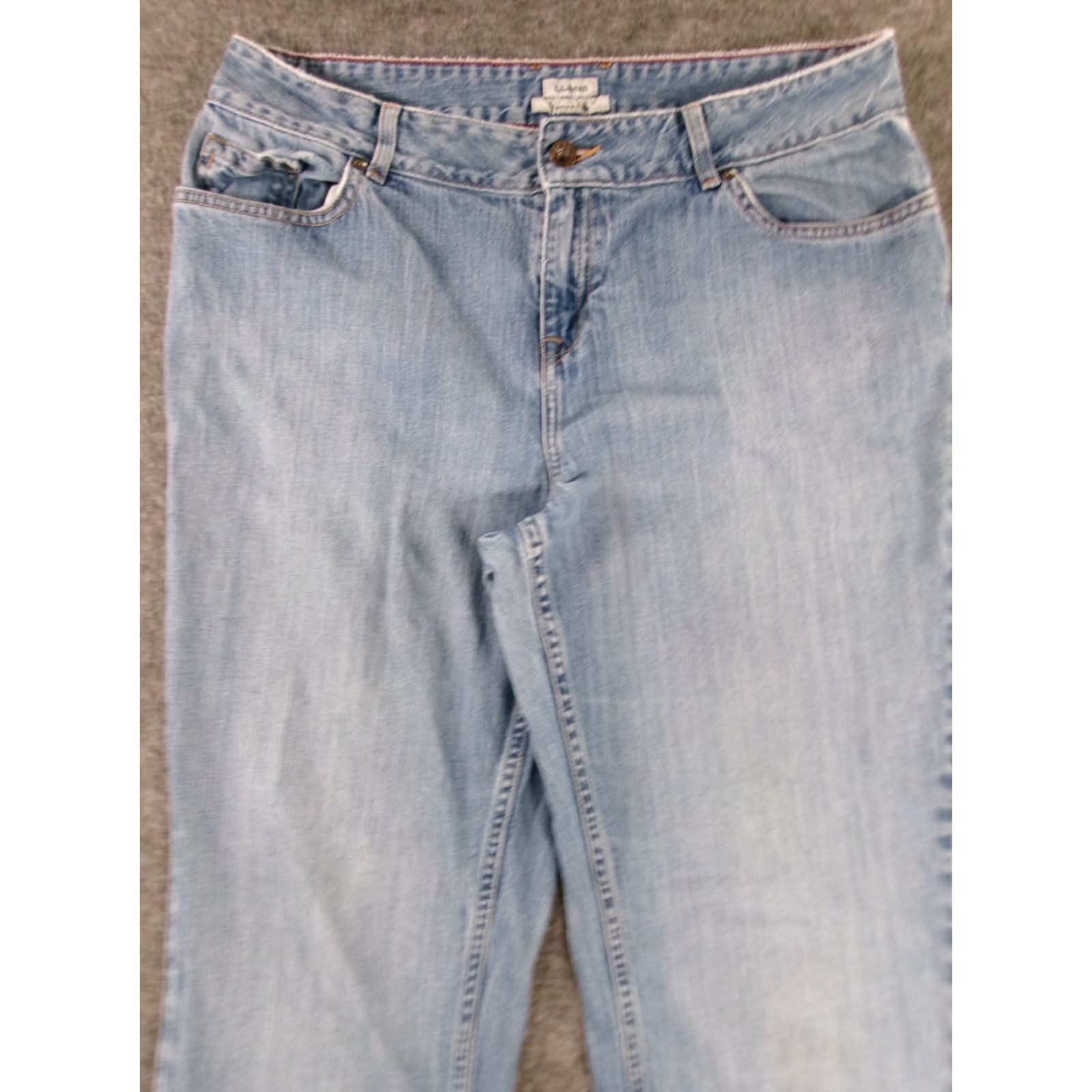 Vintage L.L. Bean Jeans Women 12 Tall Favorite Fit Straight Light Wash Denim 5-Pocket USA Western 80s 90s Logo Retro Size 34" / US 12 / IT 48 - 2 Thumbnail