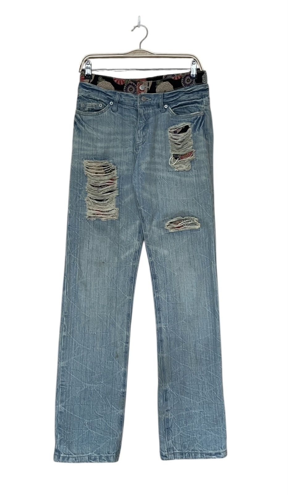 14th Addiction × Japanese Brand Vintage Japanese Brand Sukajan Distressed Jeans 2000s Size US 29 - 1 Thumbnail