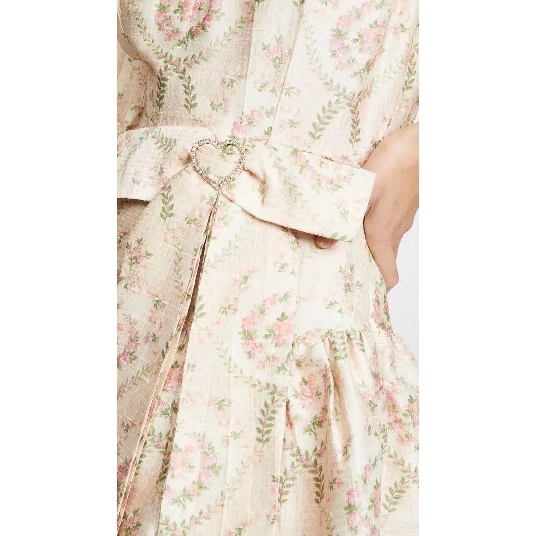 LoveShackFancy LoveShackFancy Pearla Floral Silk Mini Dress rose Size 0 Size XS / US 0-2 / IT 36-38 - 3 Thumbnail