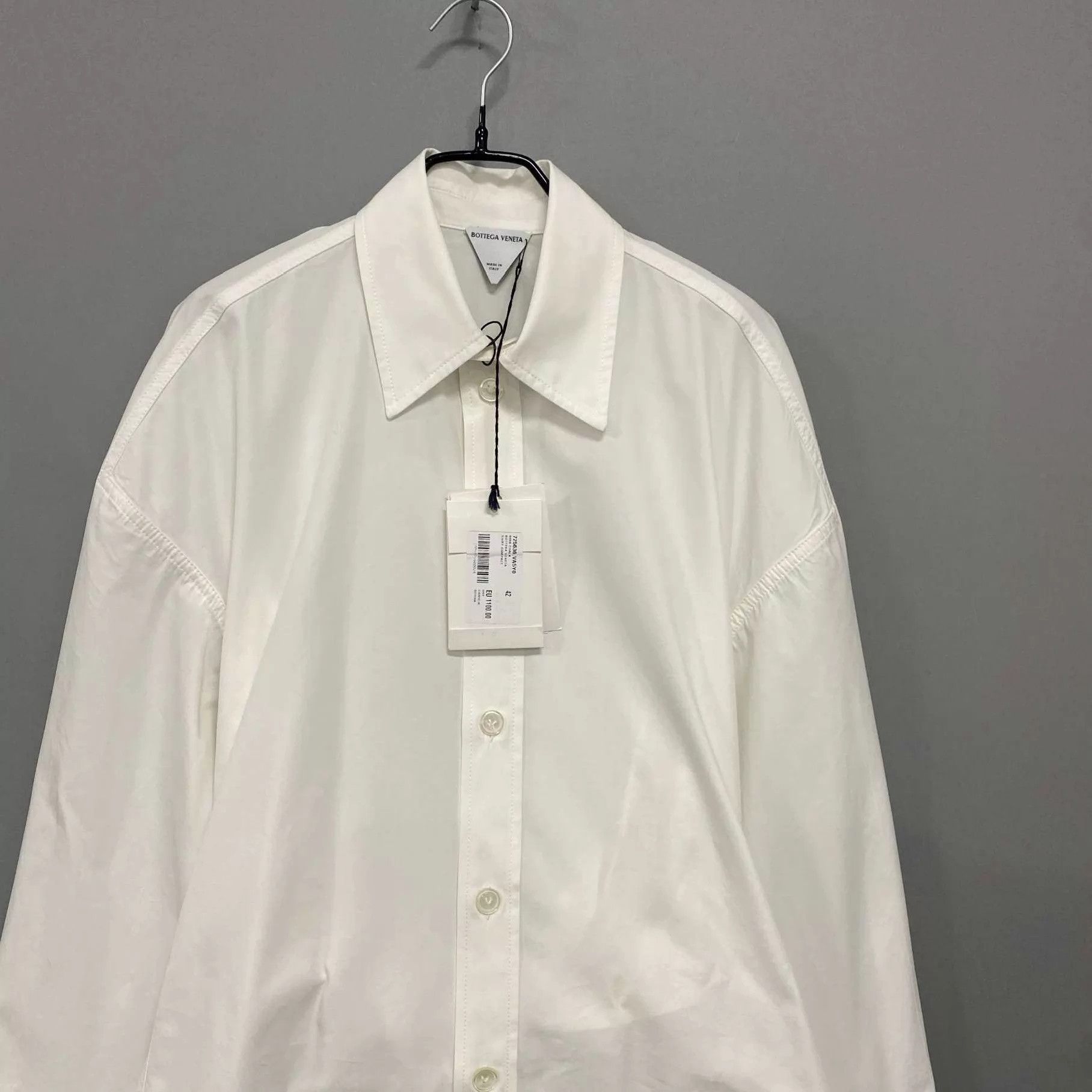 Bottega Veneta BV White Back Pleated Shirt Size 42 Size US L / EU 52-54 / 3 - 2 Thumbnail