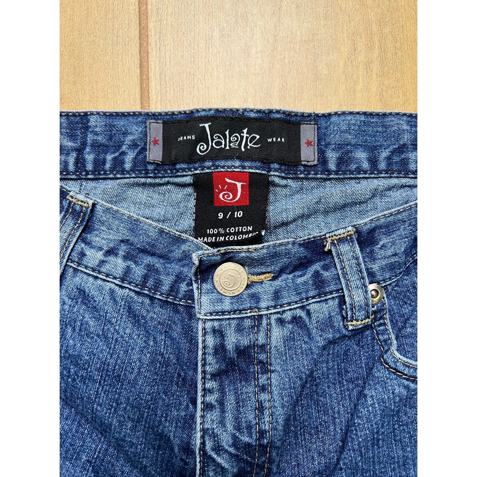 Vintage Jalate Jeans Womens 9/10 Sz 30x26 Blue Denim Floral Cuff Size 30" / US 8 / IT 44 - 3 Thumbnail