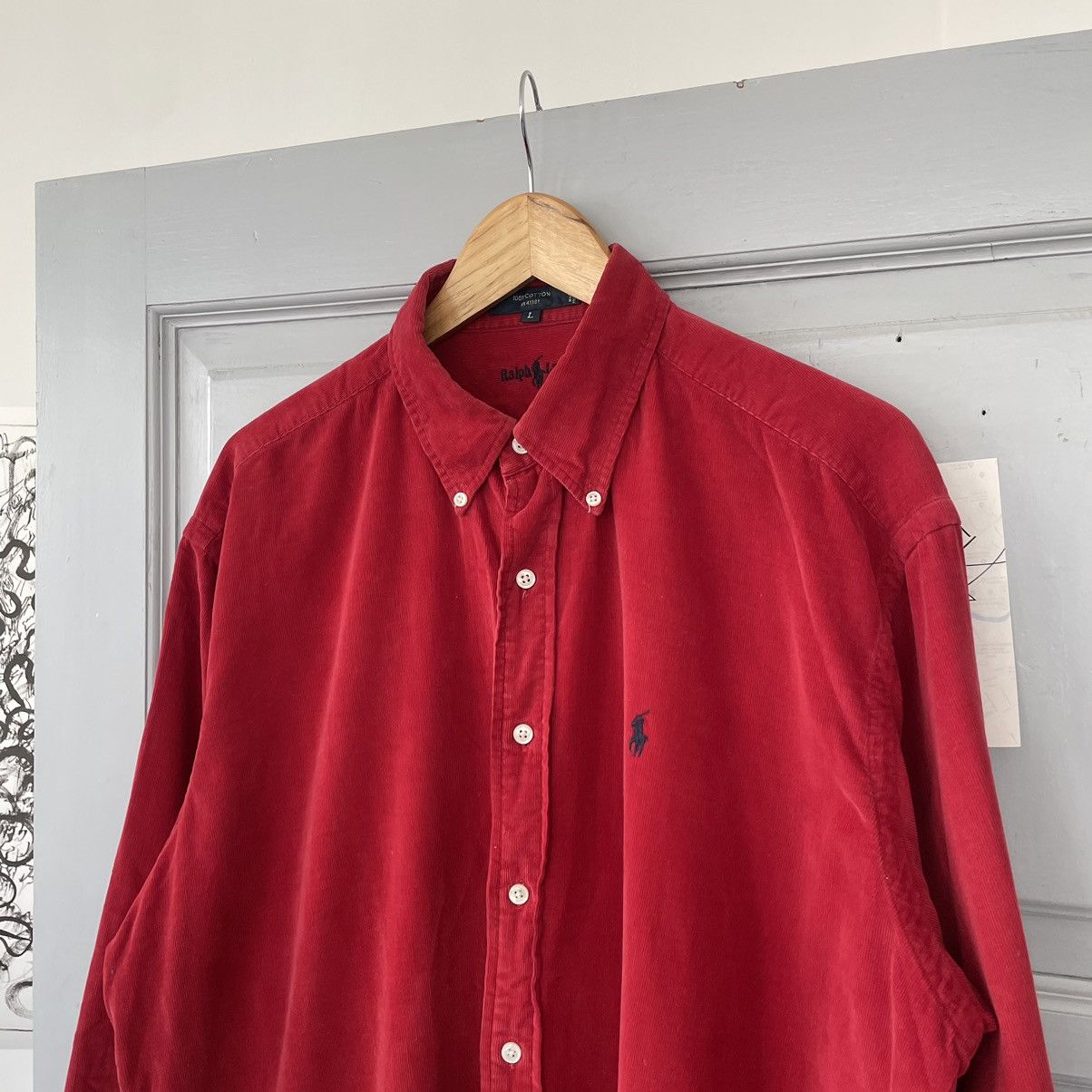 Polo Ralph Lauren × Ralph Lauren Blue Label × Vintage Vintage Polo Ralph Lauren velveteen shirt button up Size US L / EU 52-54 / 3 - 6 Thumbnail