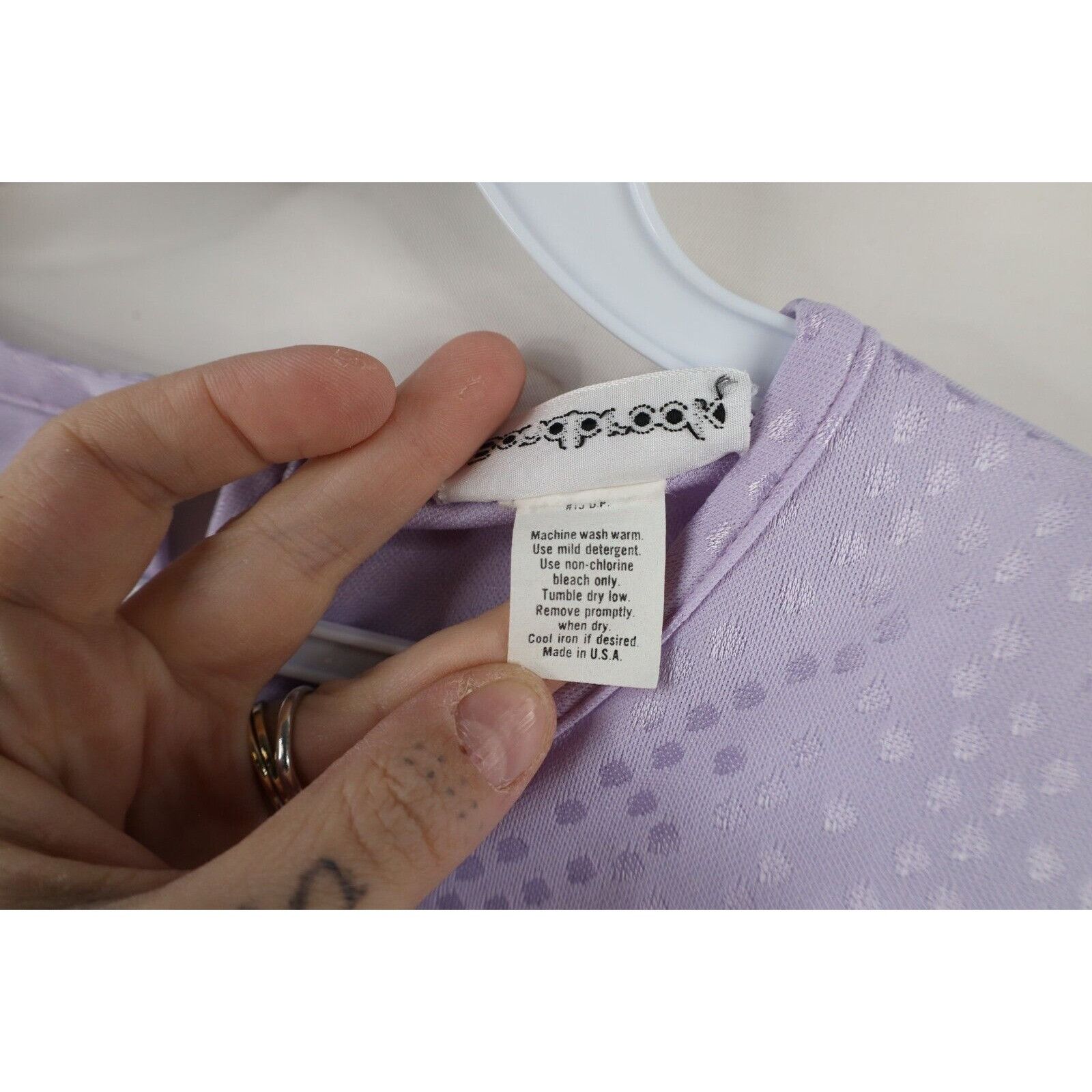 Vintage Vintage 90s Babydoll Fairy Polkadot Fairy Sleeve Knit Dress Size L / US 10 / IT 46 - 8 Thumbnail