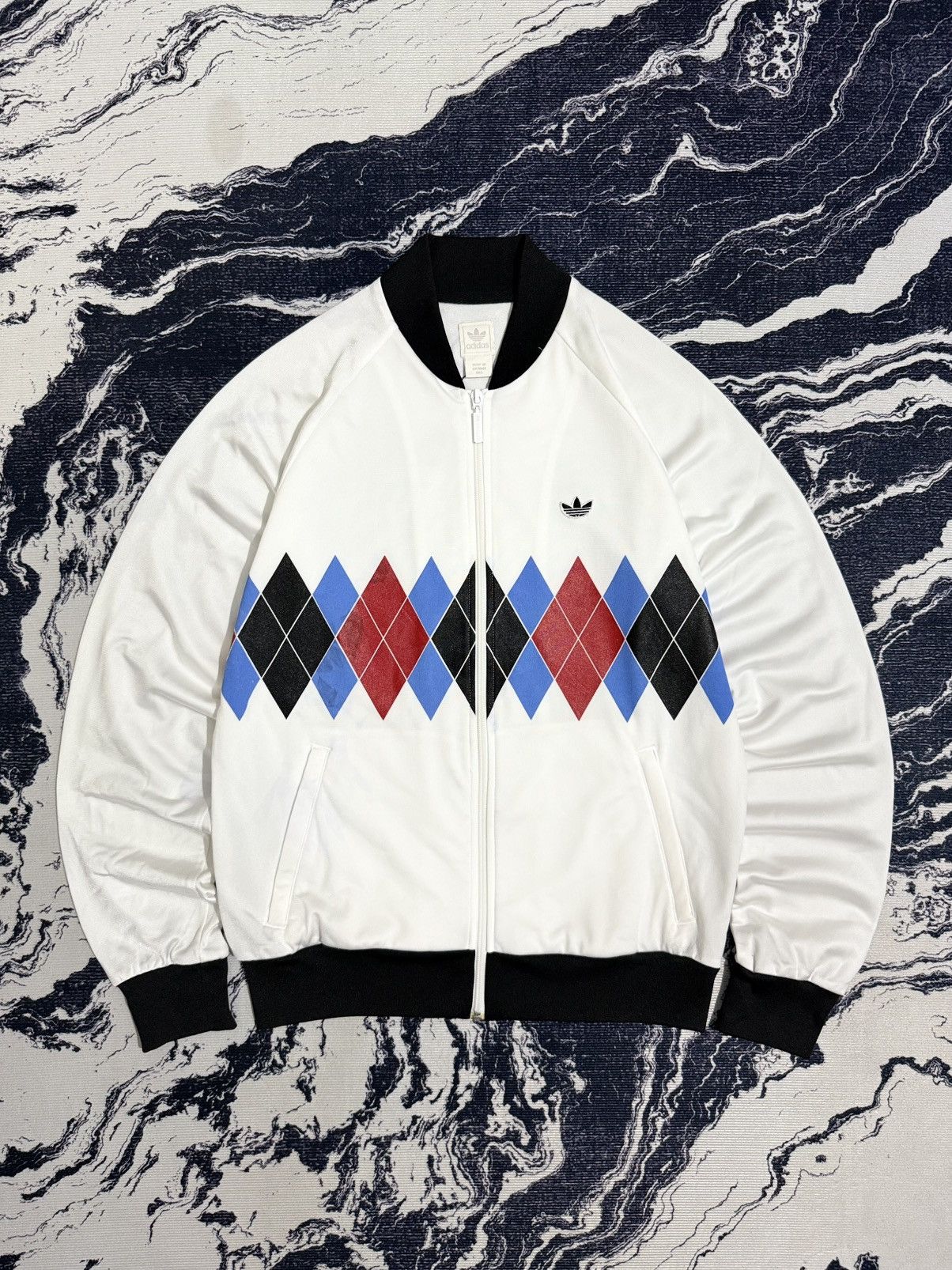 Vintage adidas ivan landl argyle track top