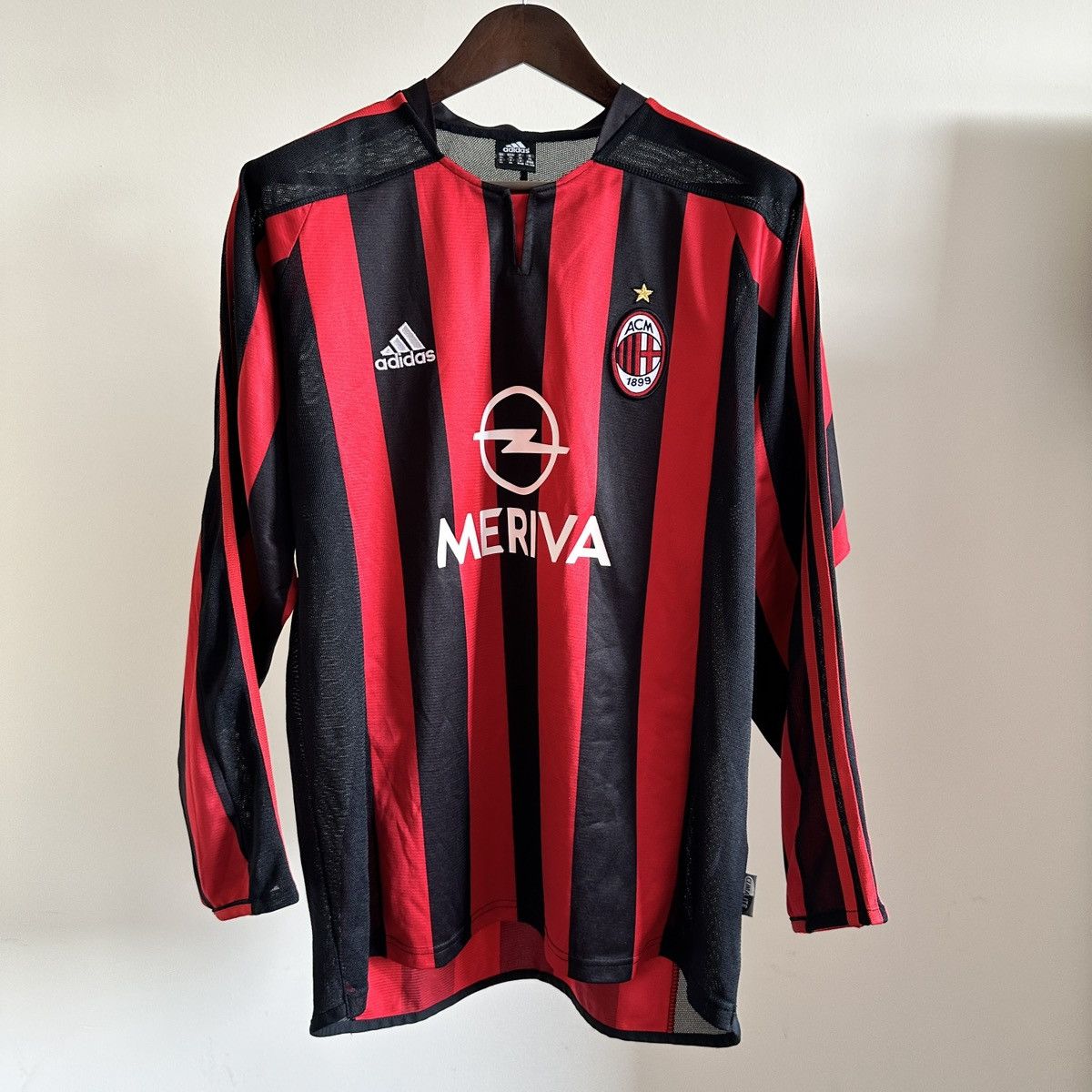 Adidas × Vintage 2003/04 AC Milan Home Jersey Longsleeve Rare Size XL Size US XL / EU 56 / 4 - 2 Thumbnail