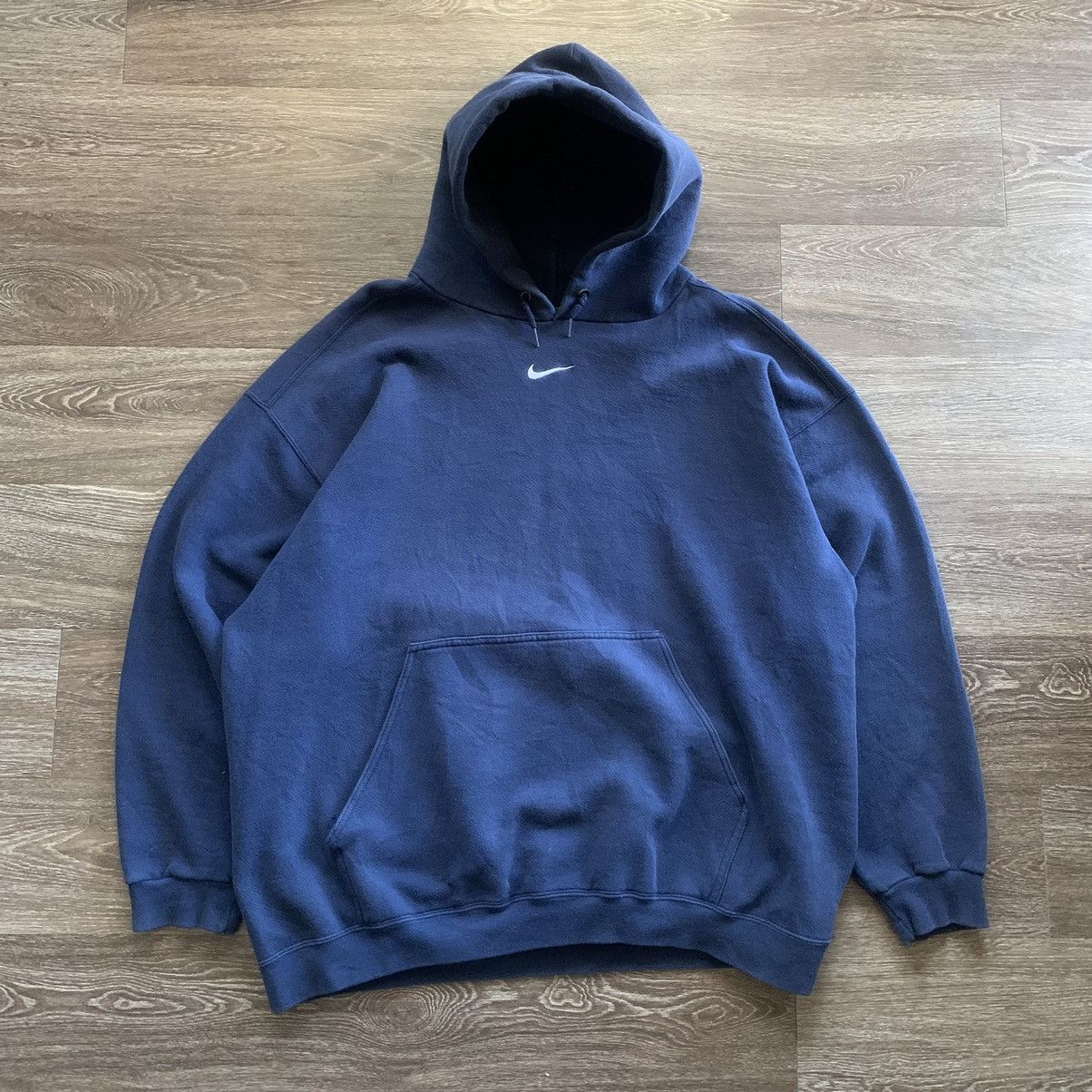 image of 90’S Navy Nike Centerswoosh Hoodie, Men's (Size XL)