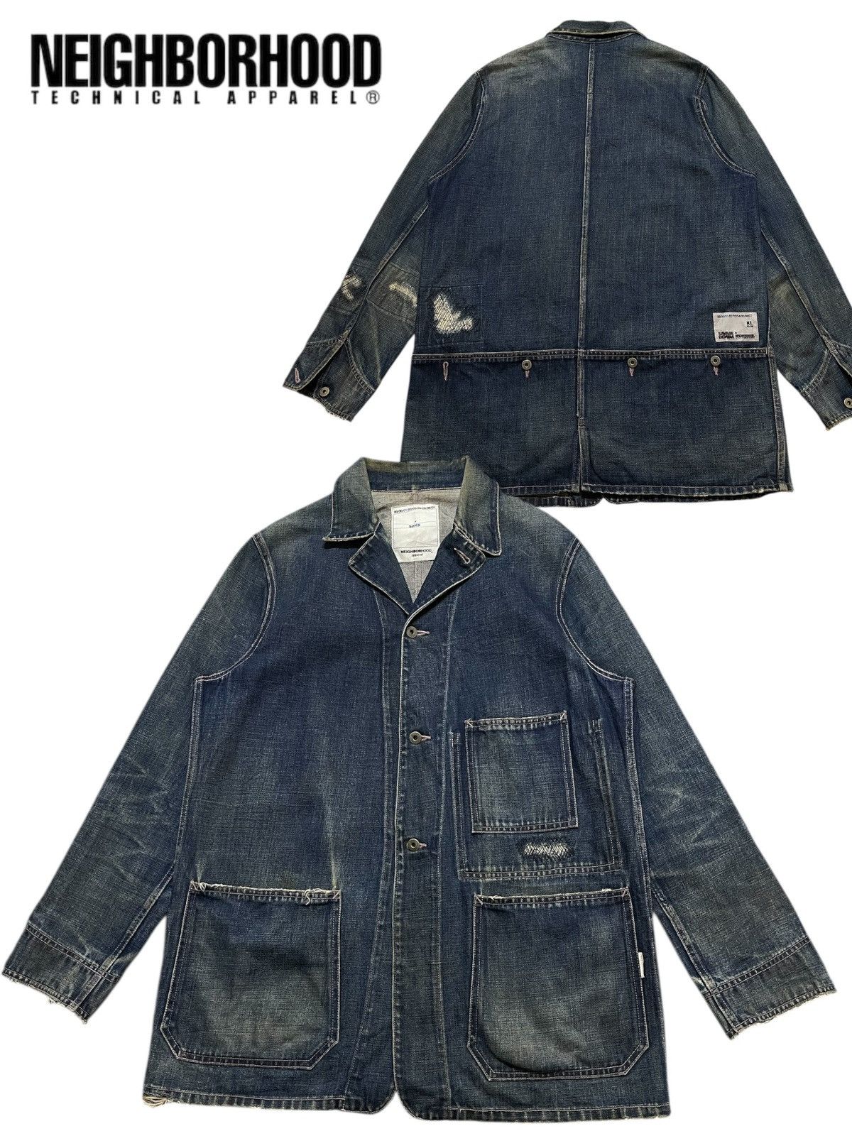Neighborhood Vintage Neighbourhood Savage Denim Faded Sashiko Boro Style Size US L / EU 52-54 / 3 - 1 Thumbnail