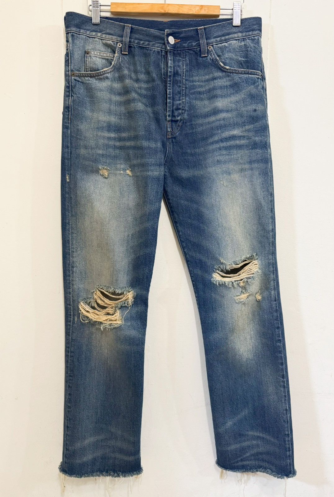 Gucci Harry Styles HA HA HA Destroyed Stonewashed Bear Denim Jeans Size US 34 / EU 50 - 2 Thumbnail