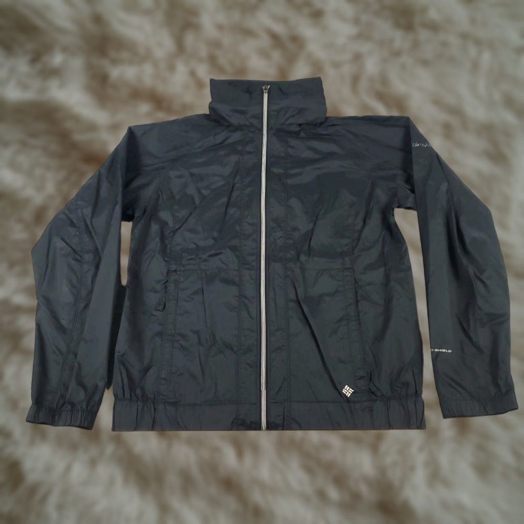 Vintage Columbia Jacket Women Medium Black Full Zip Windbreaker Jacket Size M / US 6-8 / IT 42-44 - 1 Thumbnail