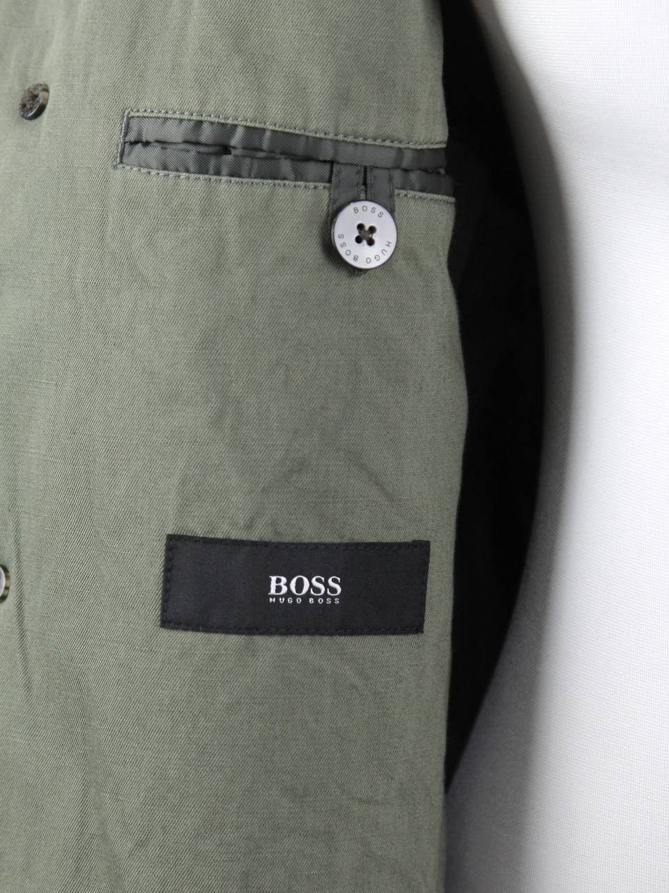 Hugo Boss HUGO BOSS Khaki jacket made of linen and cotton Size US XL / EU 56 / 4 - 6 Thumbnail
