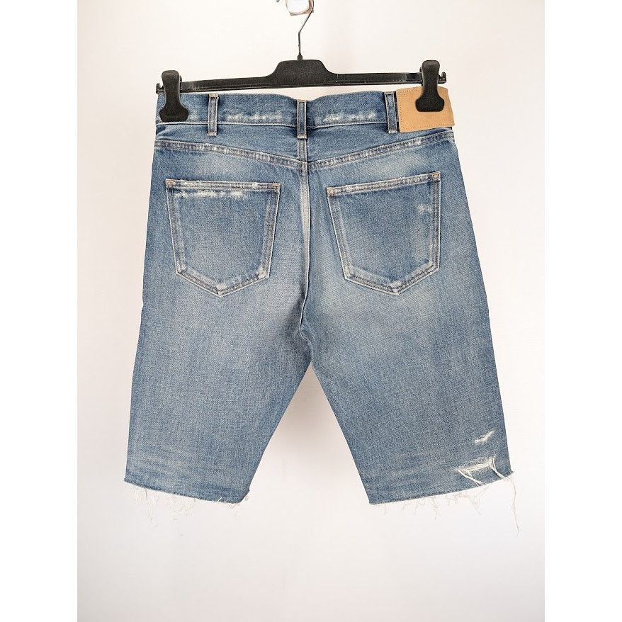 Celine o1rshd1 Denim Short Kurt Destroy in Rigid Indigo Size US 30 / EU 46 - 11 Thumbnail